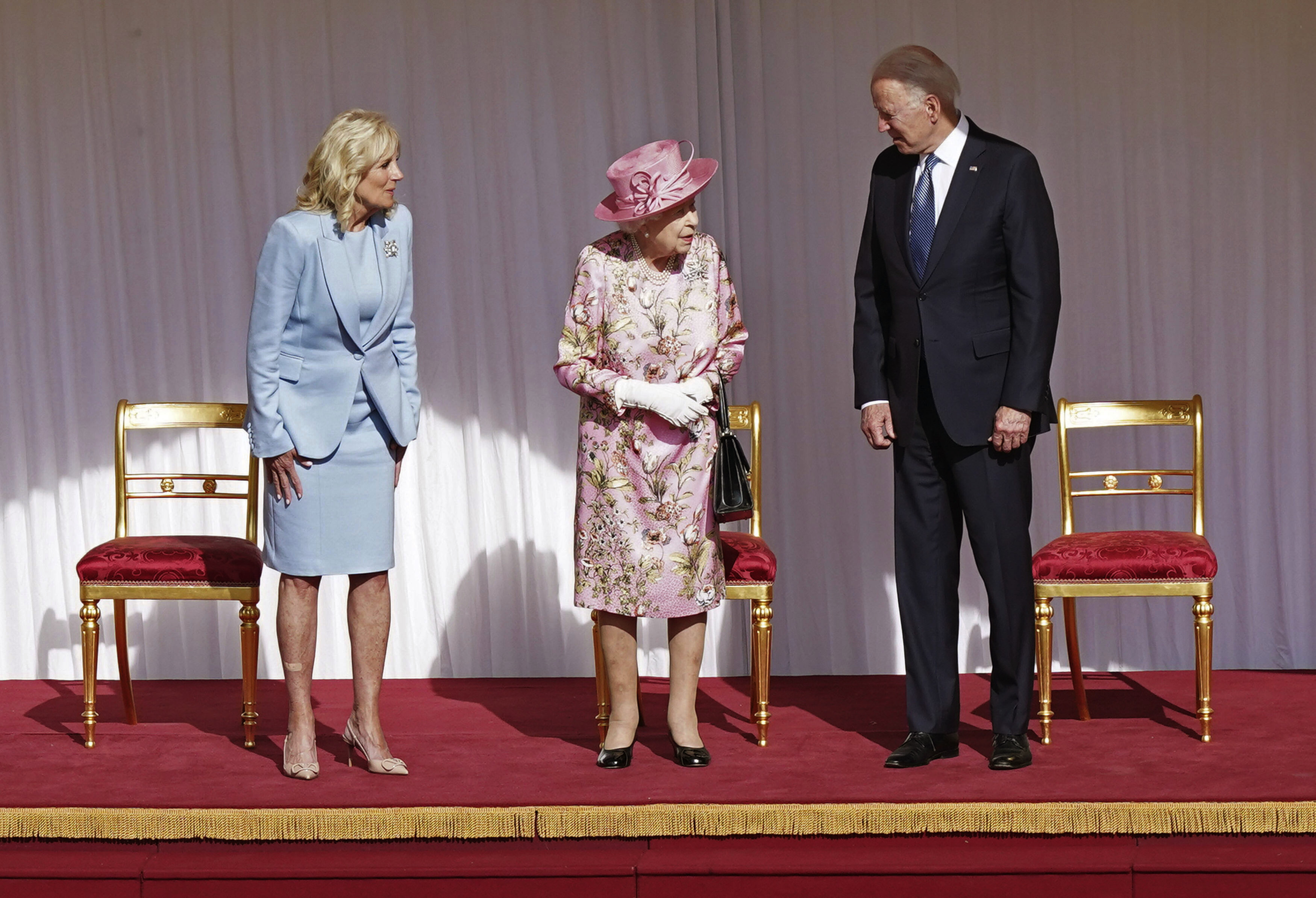 President Biden and the first lady chatted with the queen.