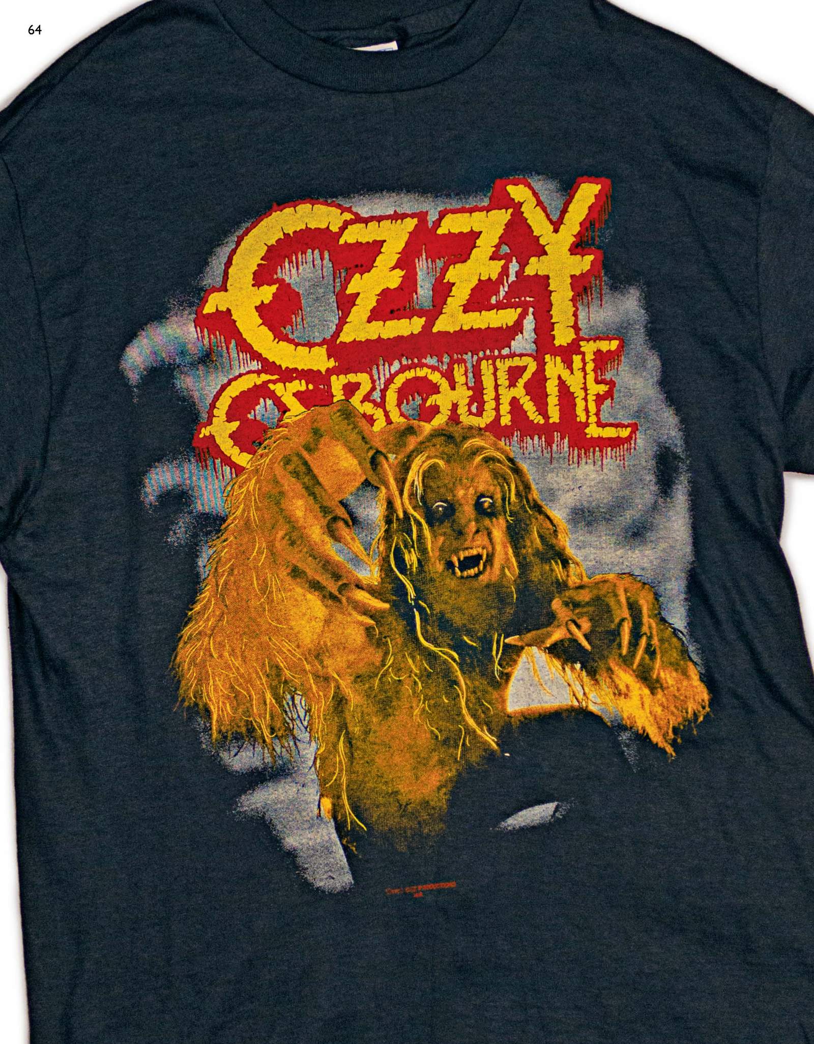 A 1983 Ozzy Osbourne tour T-shirt featured in the book "Off Our Backs: 150 T-Shirts from the David Bieber Archives."