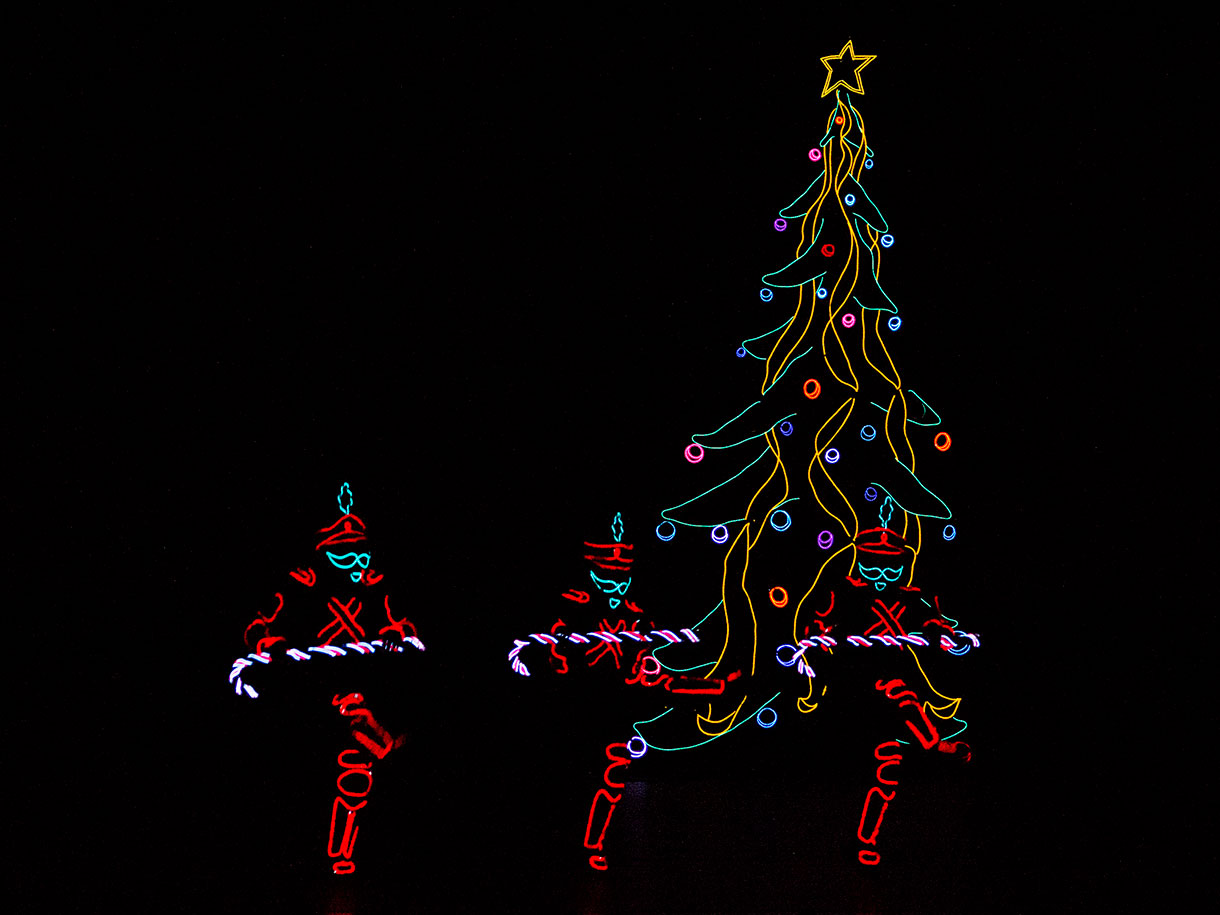 A scene from Lightwire Theater’s "A Very Electric Christmas," at the Emerson Colonial Theatre Nov. 27.