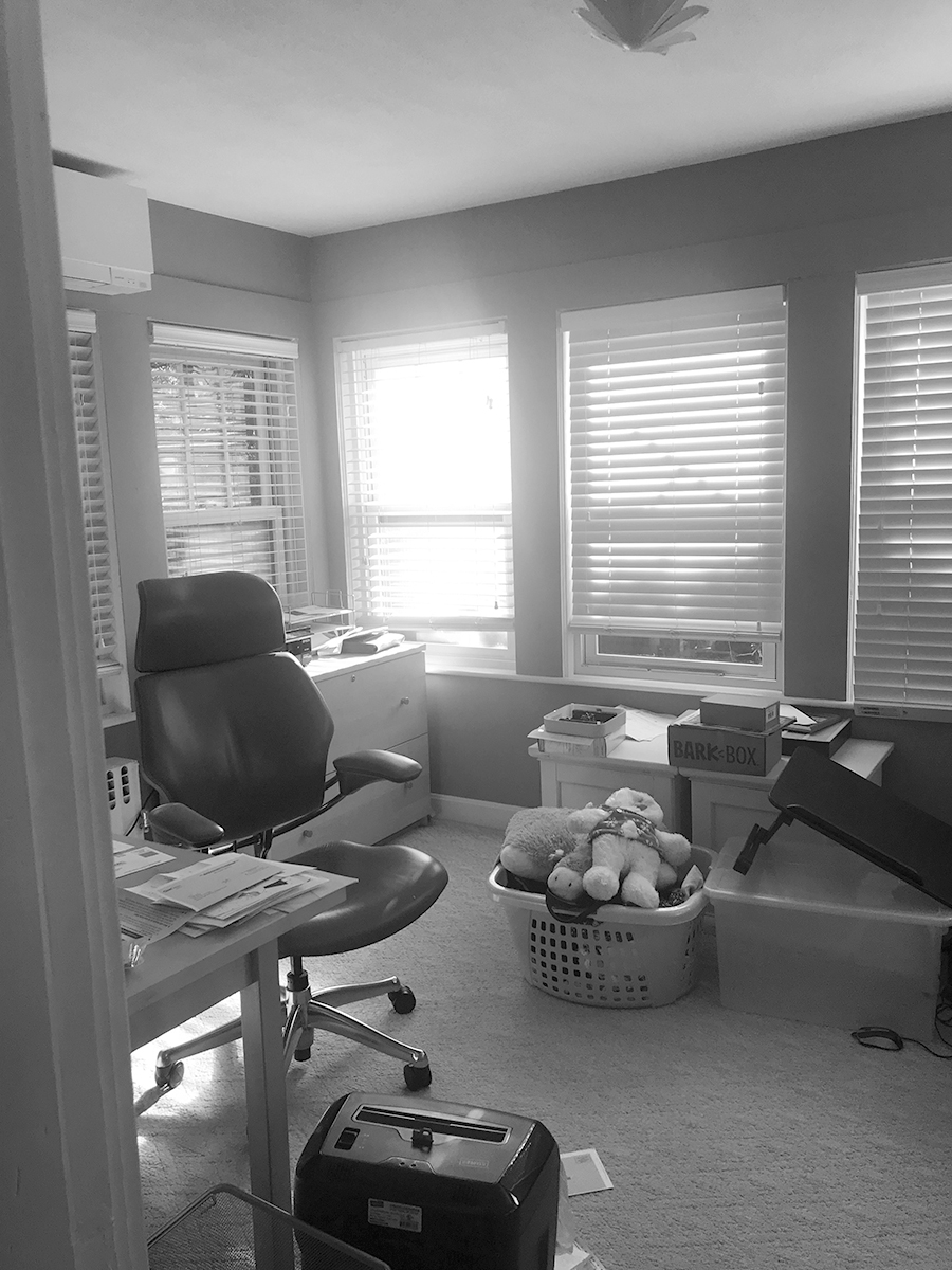 The office area before the project was completed.