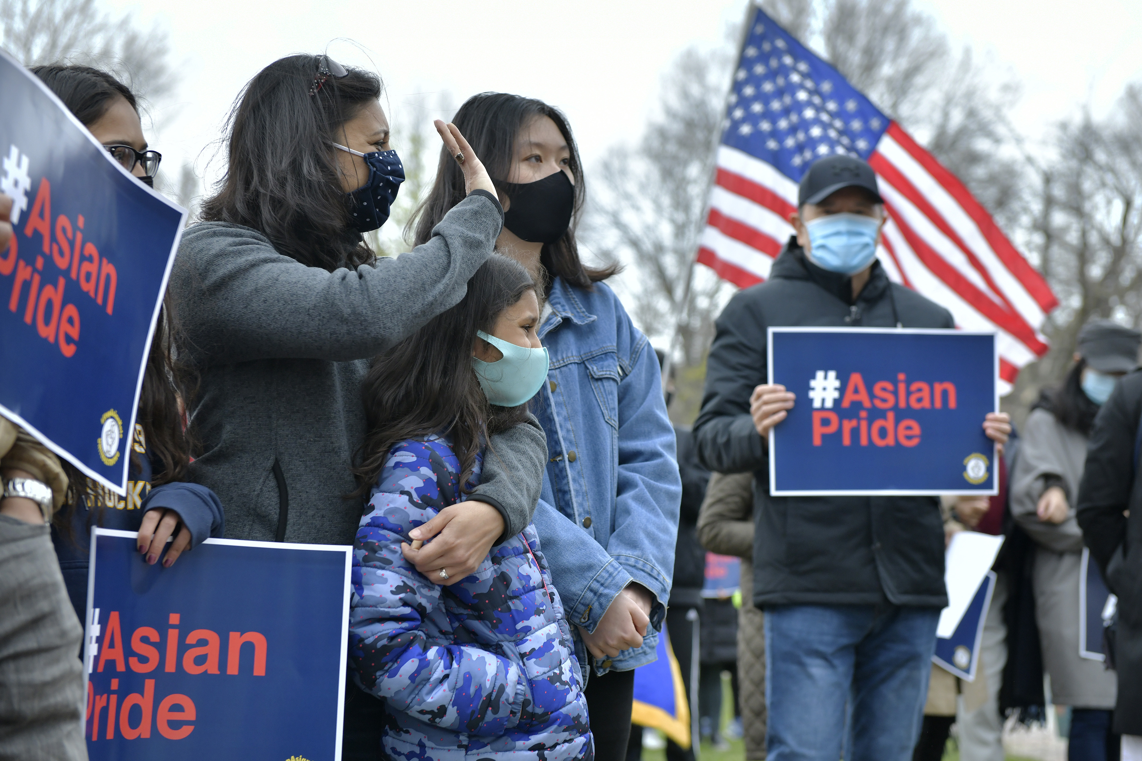 From left, Fatema Sumar, her daughter Safya Sumar, and family friend Lisa Wang, 18, all of Lexington, attended the rally on Boston Common.