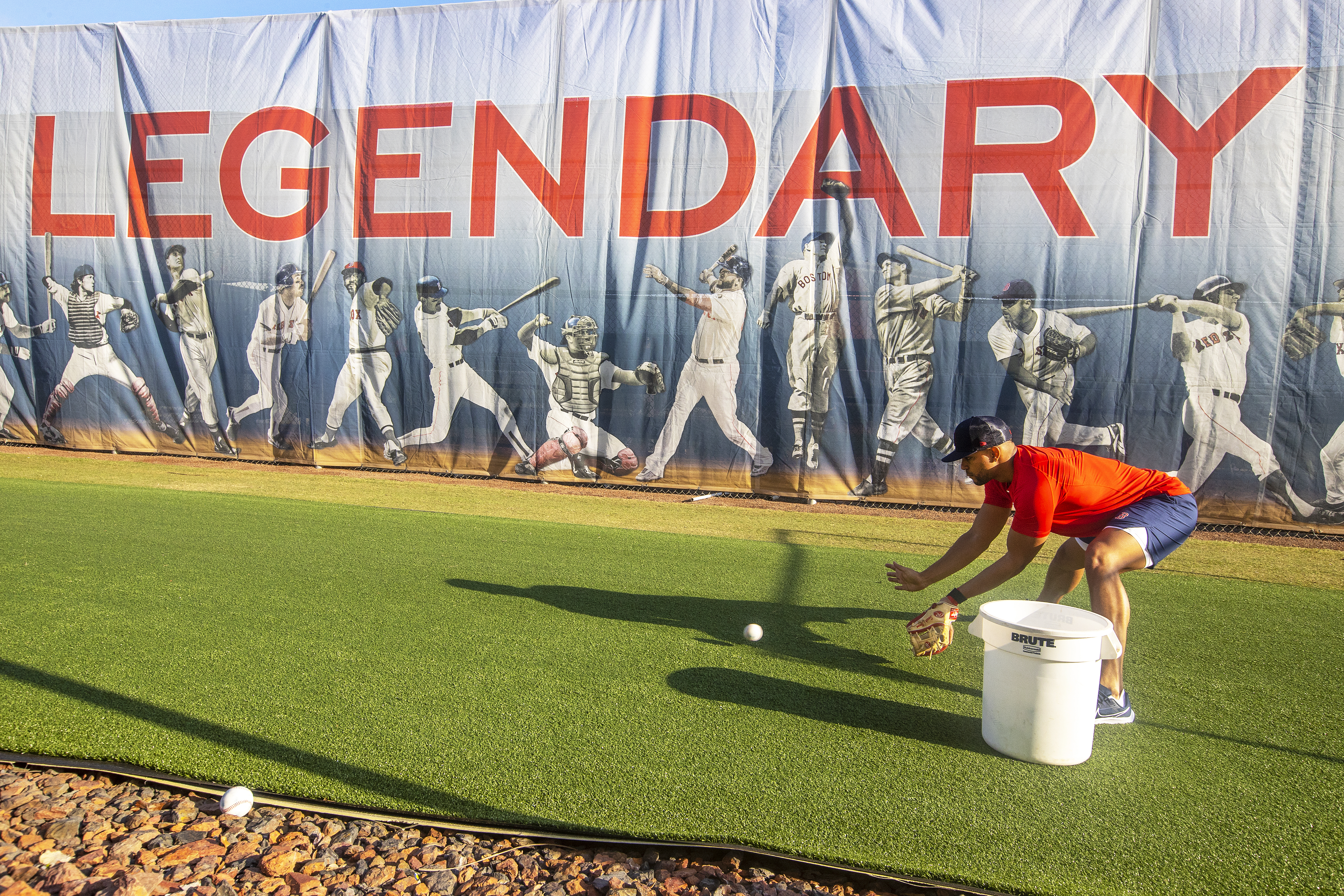 Xander Bogaerts was out early at JetBlue Park Tuesday going through fielding drills.
