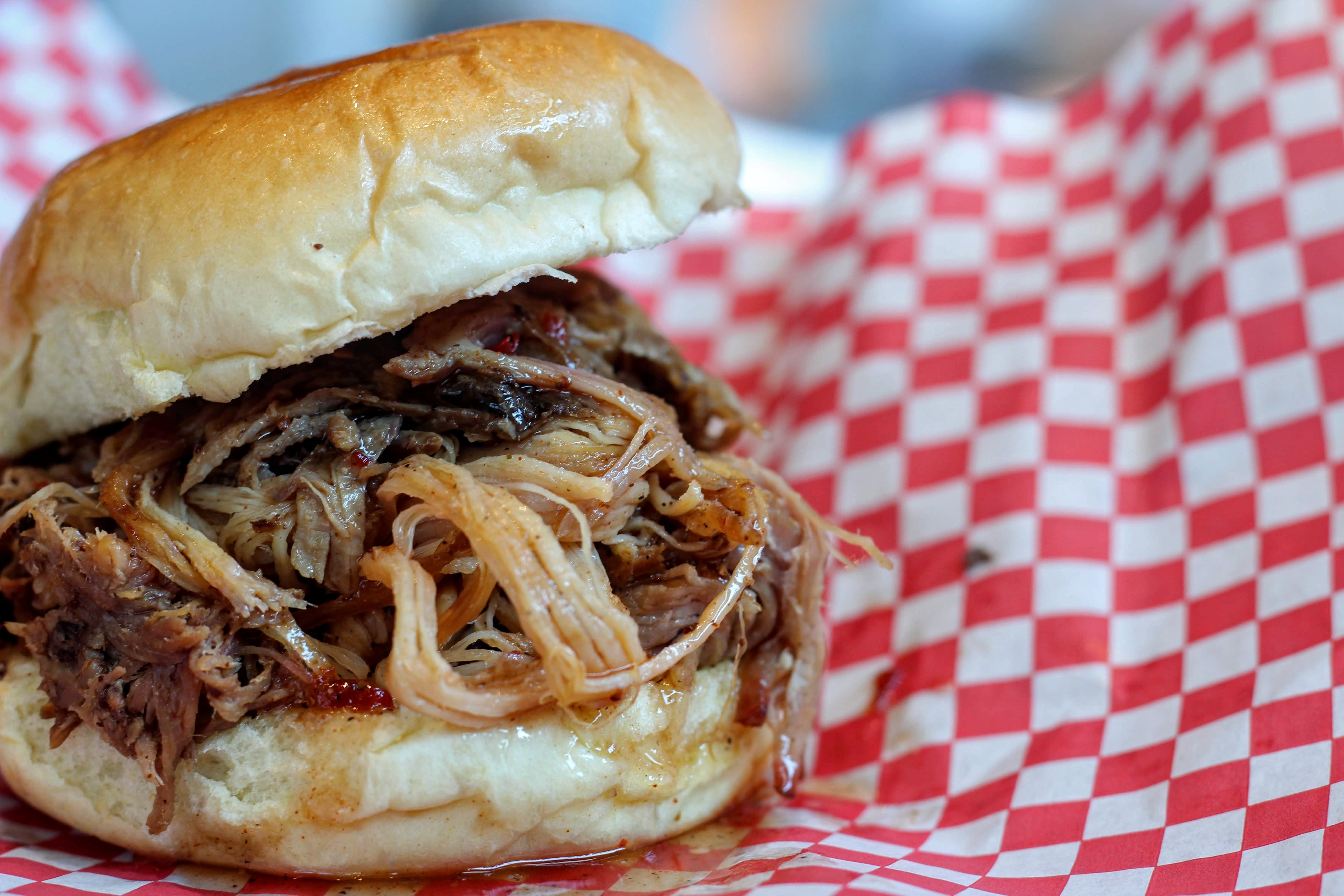 The Smoke Shop pulled pork sandwich