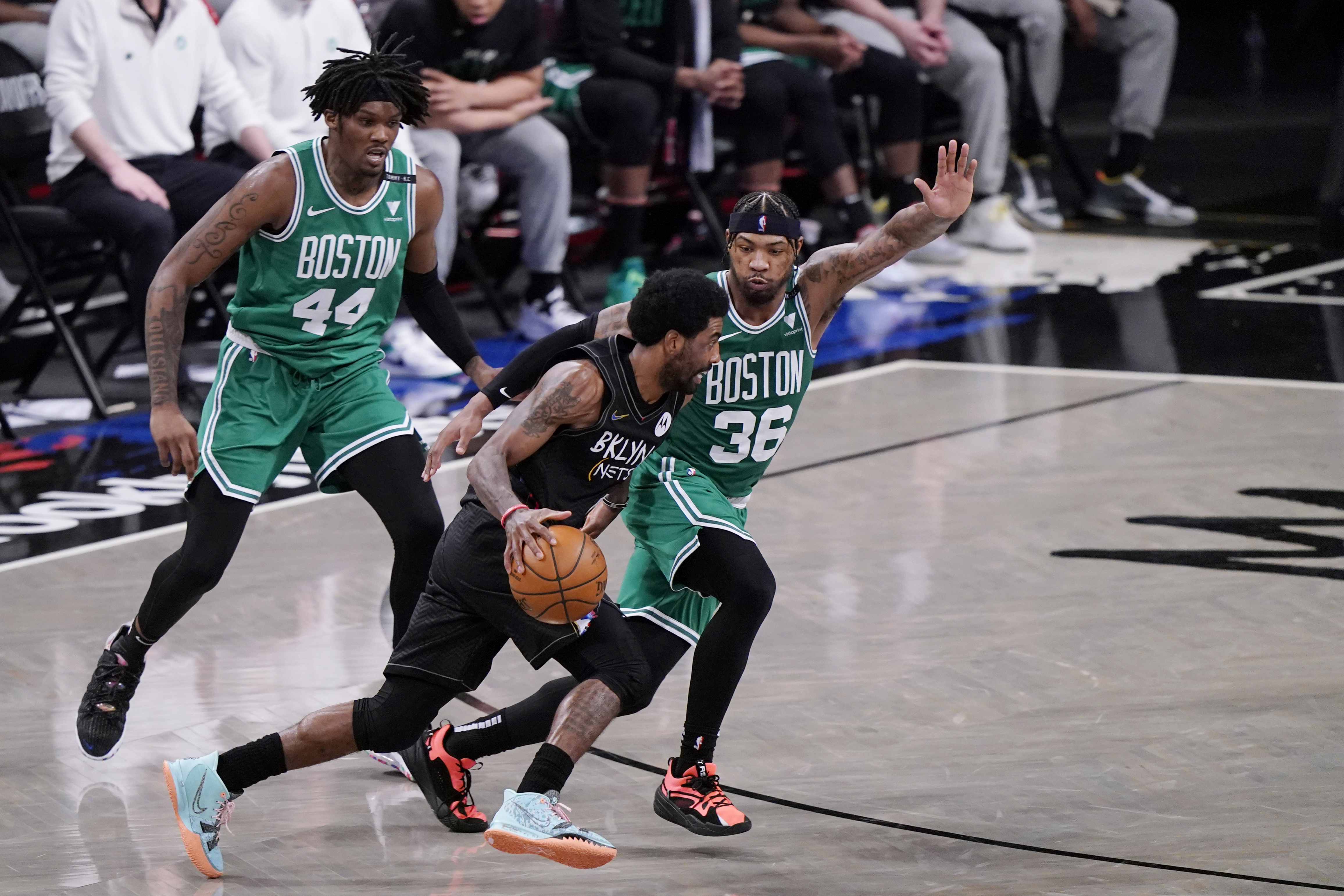 Kyrie Irving and the Nets have not lost to Boston this year, with three regular-season wins and two playoff victories.