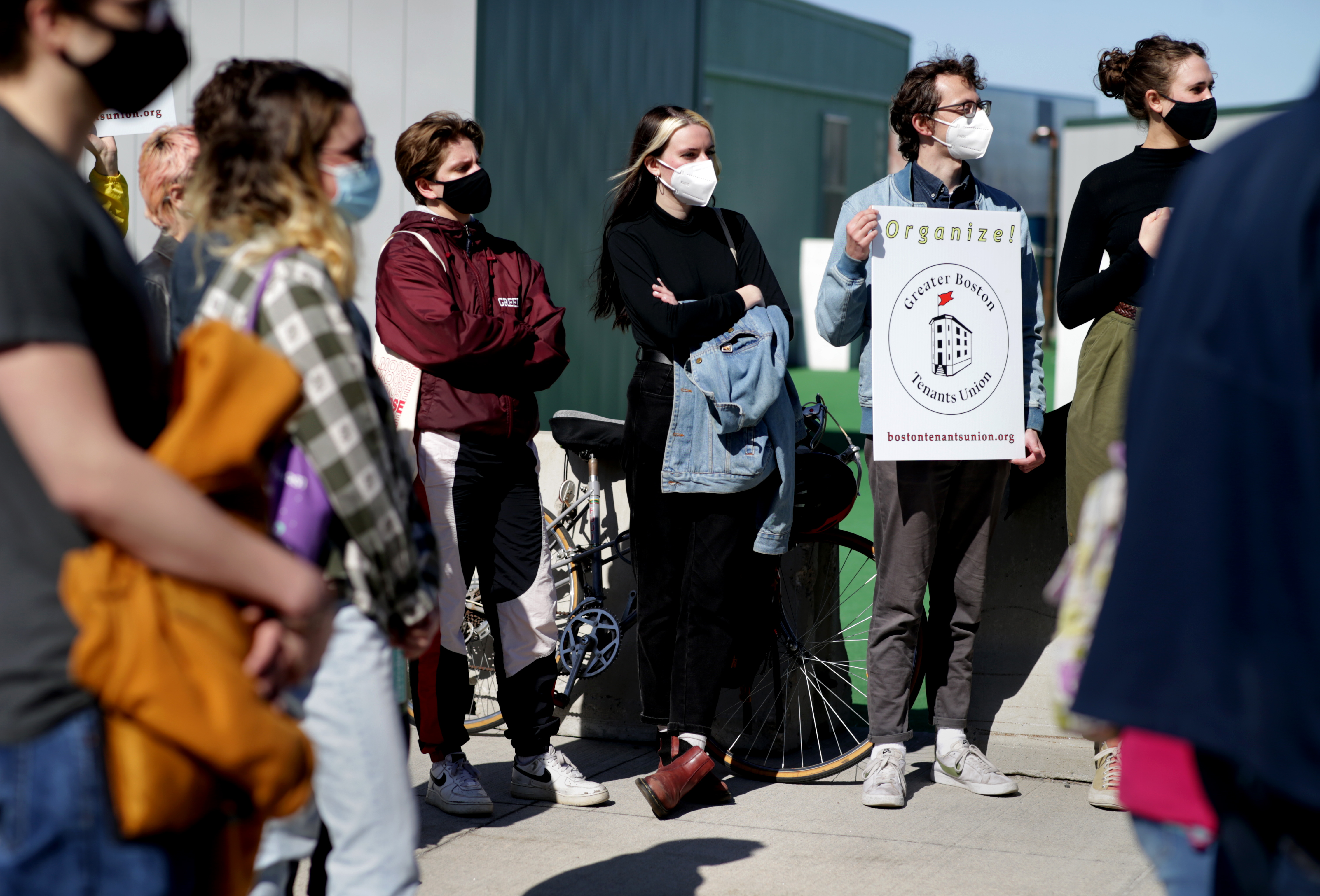 Some of the crowd who were at a rally in South Boston to protest against Feinberg Management, Inc.