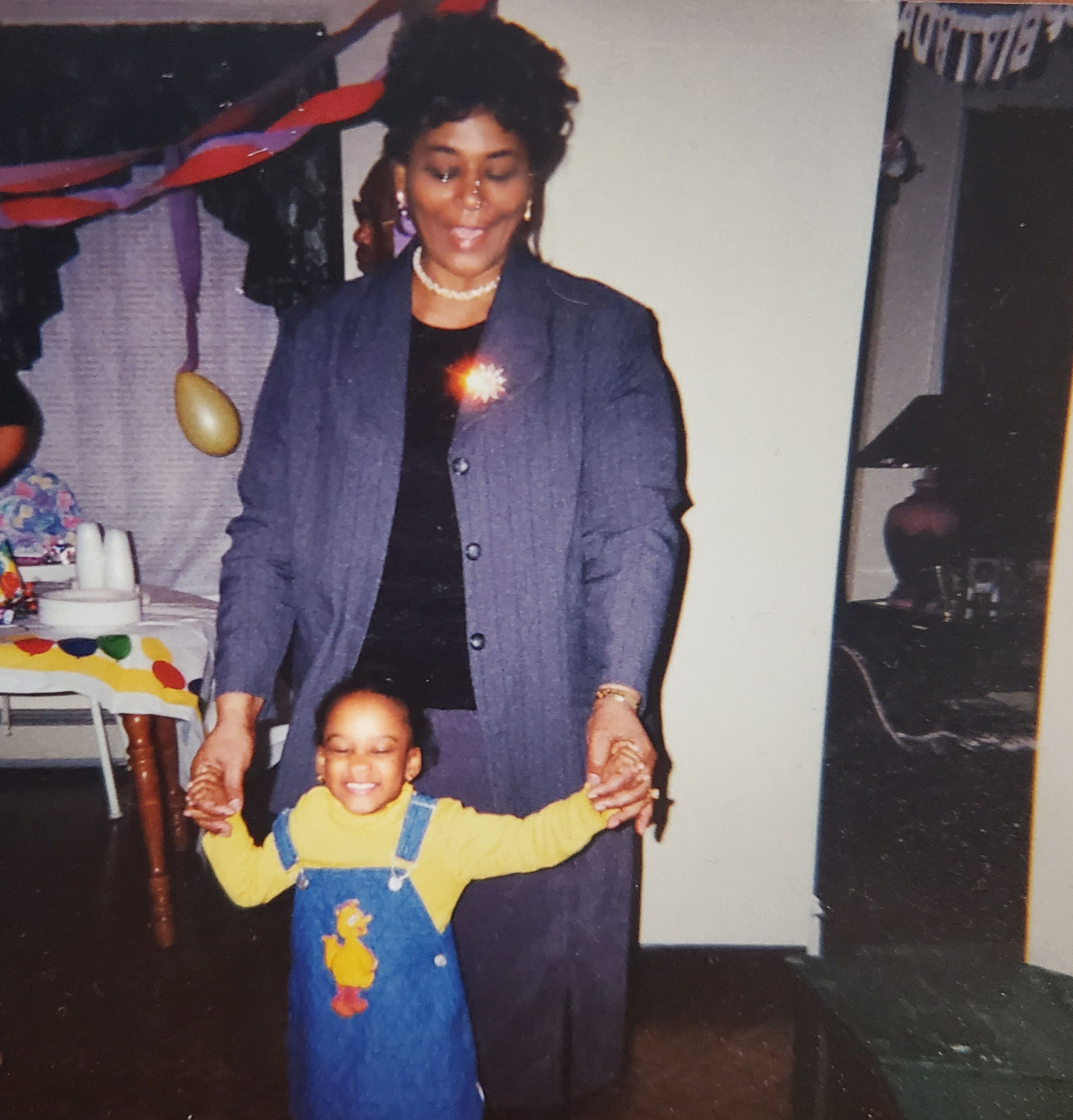 The writer at age 3, with her grandmother.