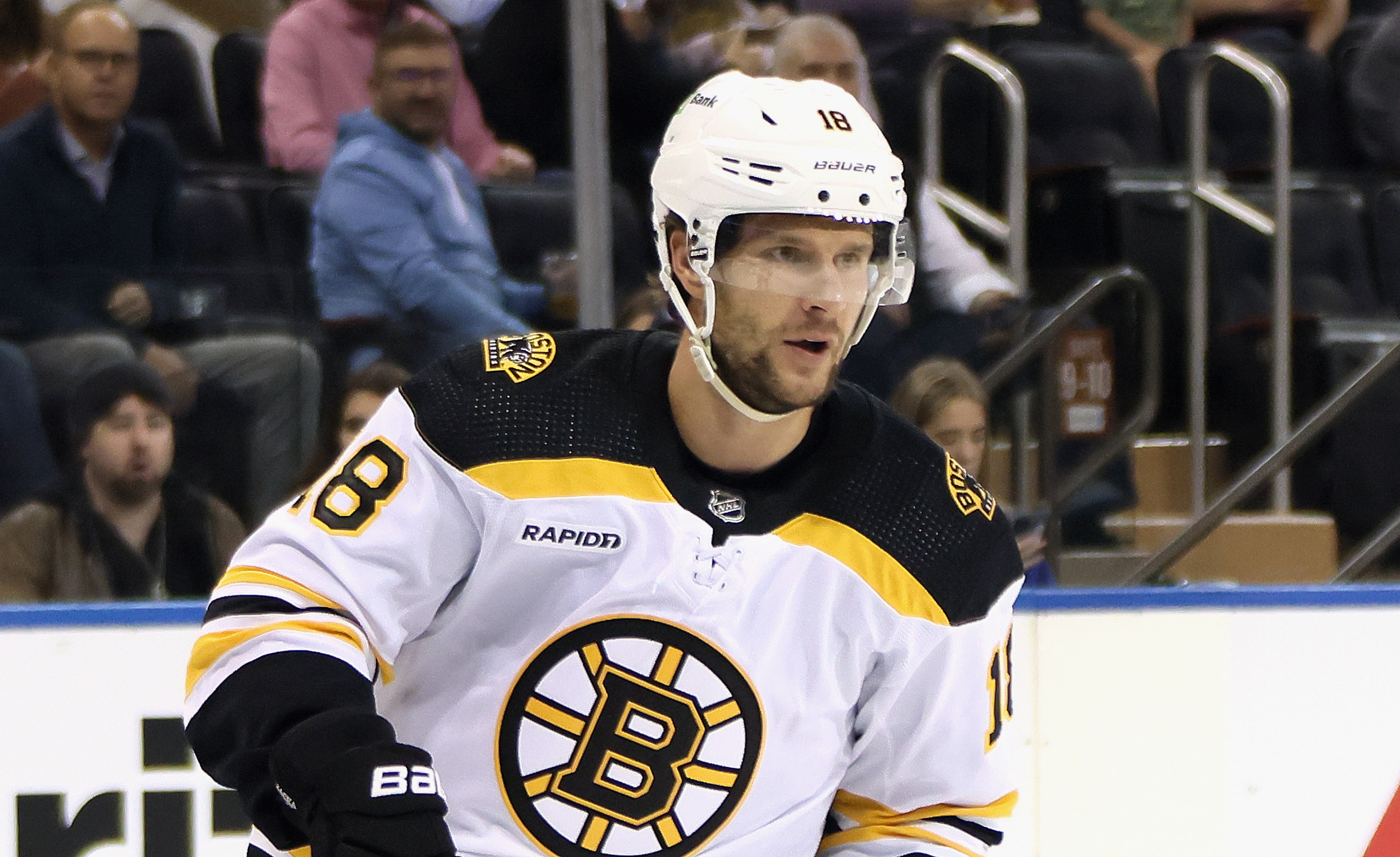 HE IS BACK FROM A LONG INJURY BREAK TO PLAY FOR BRUINS
