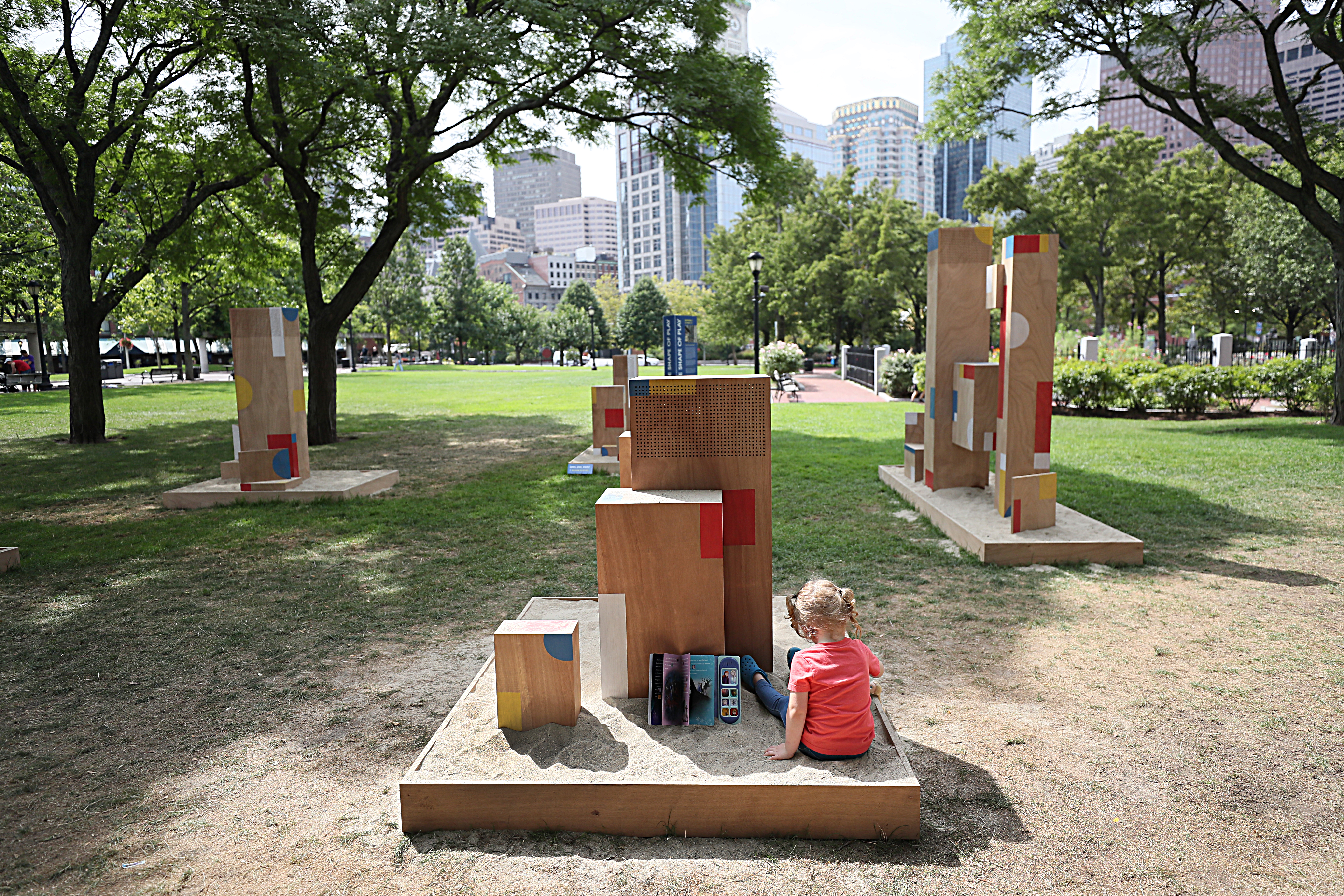 Lillian Iannopollo, 2, played in the sand at "The Shape of Play."
