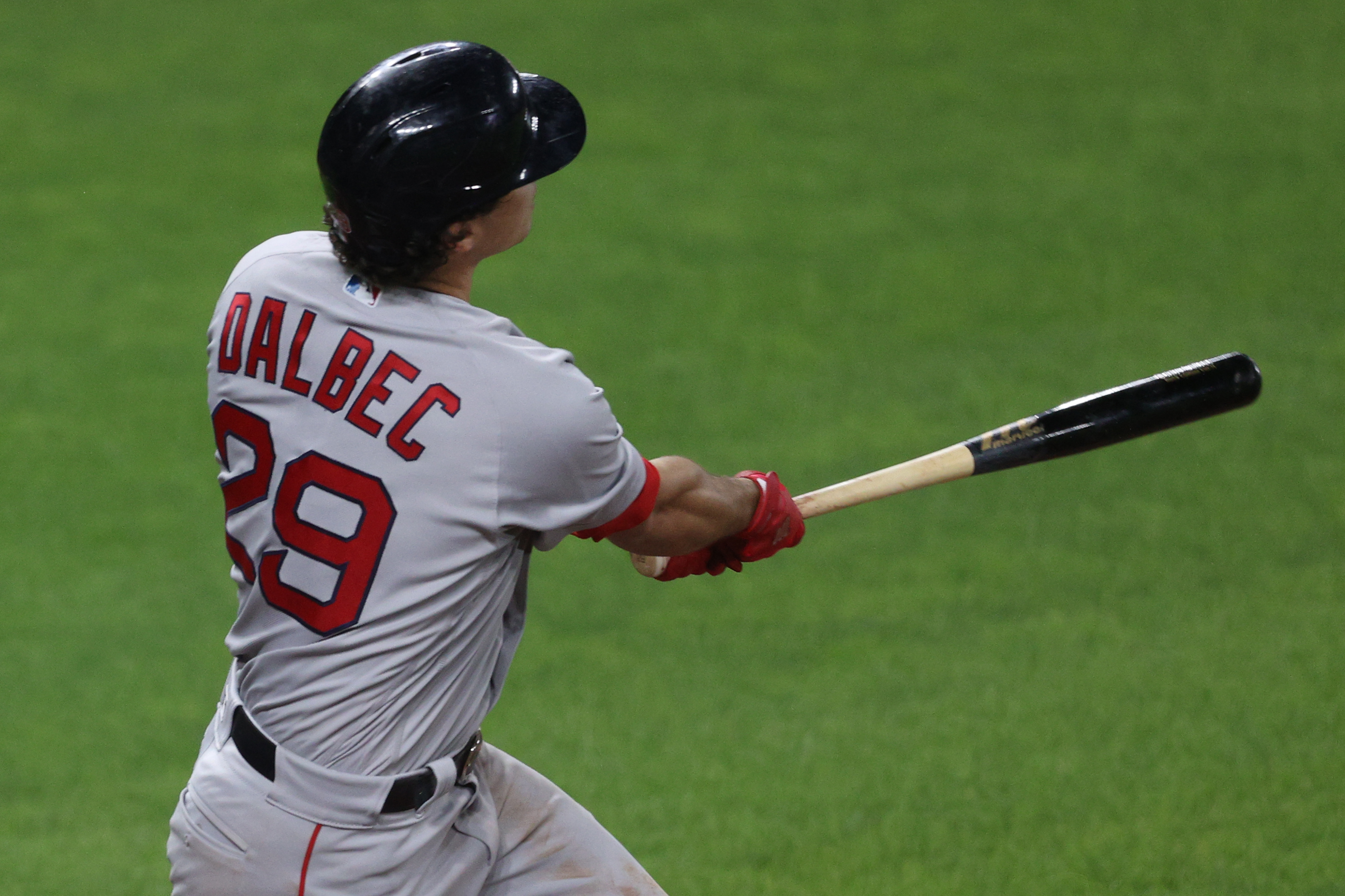 Boston Red Sox Bobby Dalbec (29) bats during a spring training