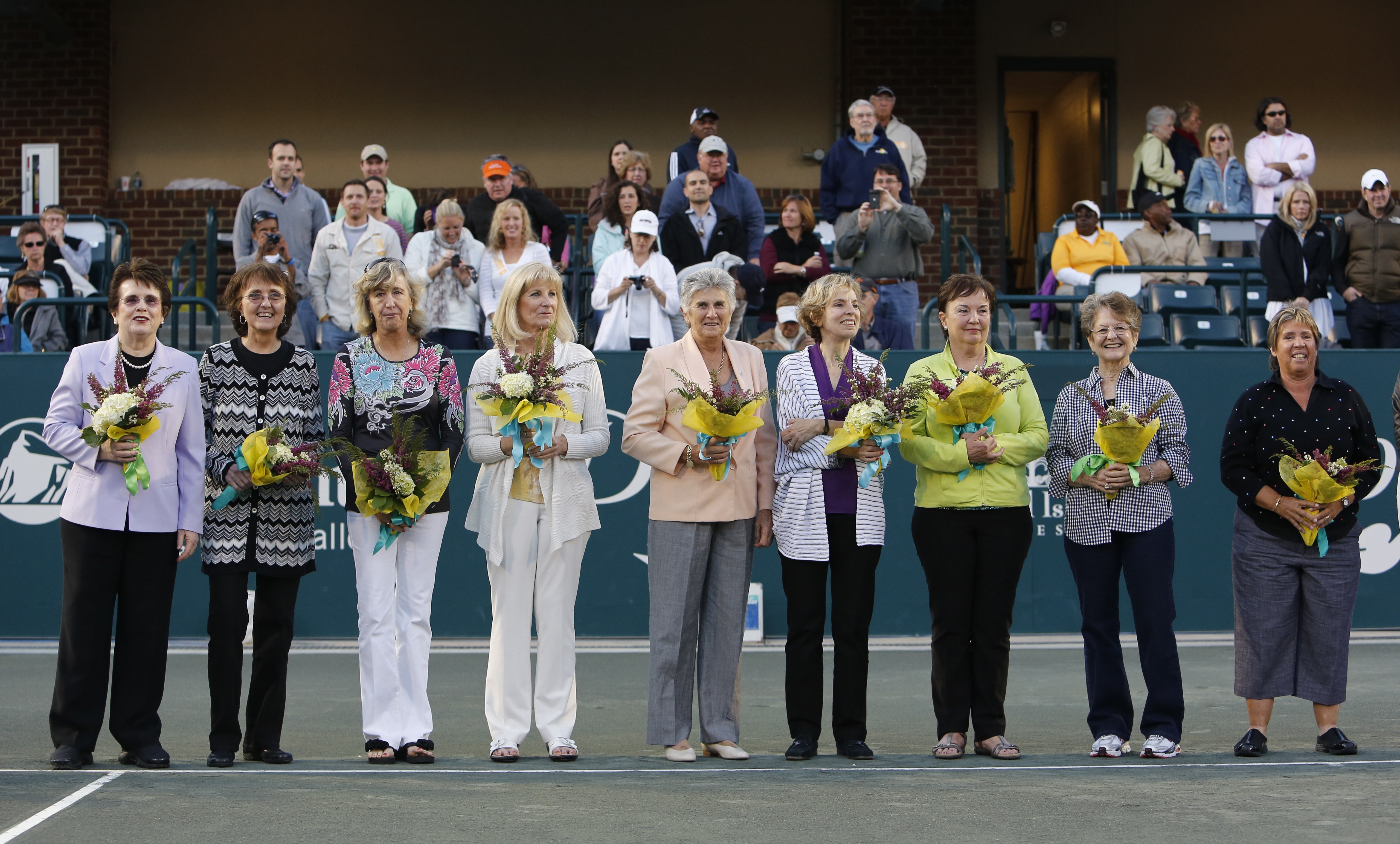 The Original 9, including Billie Jean King (far left), will be inducted into the International Tennis Hall of Fame.
