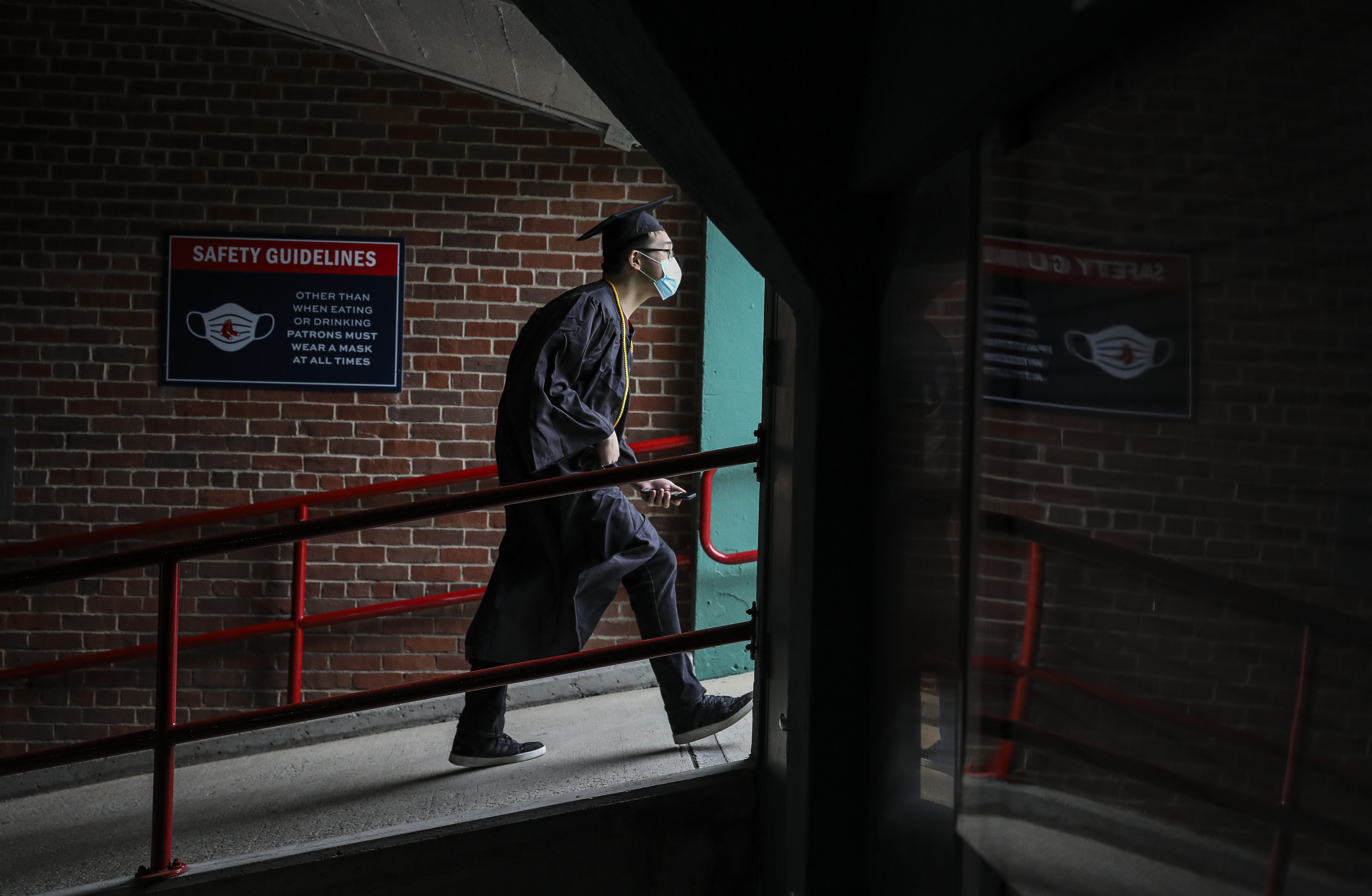 It was the first time Northeastern held commencement ceremonies at the historic ballpark.