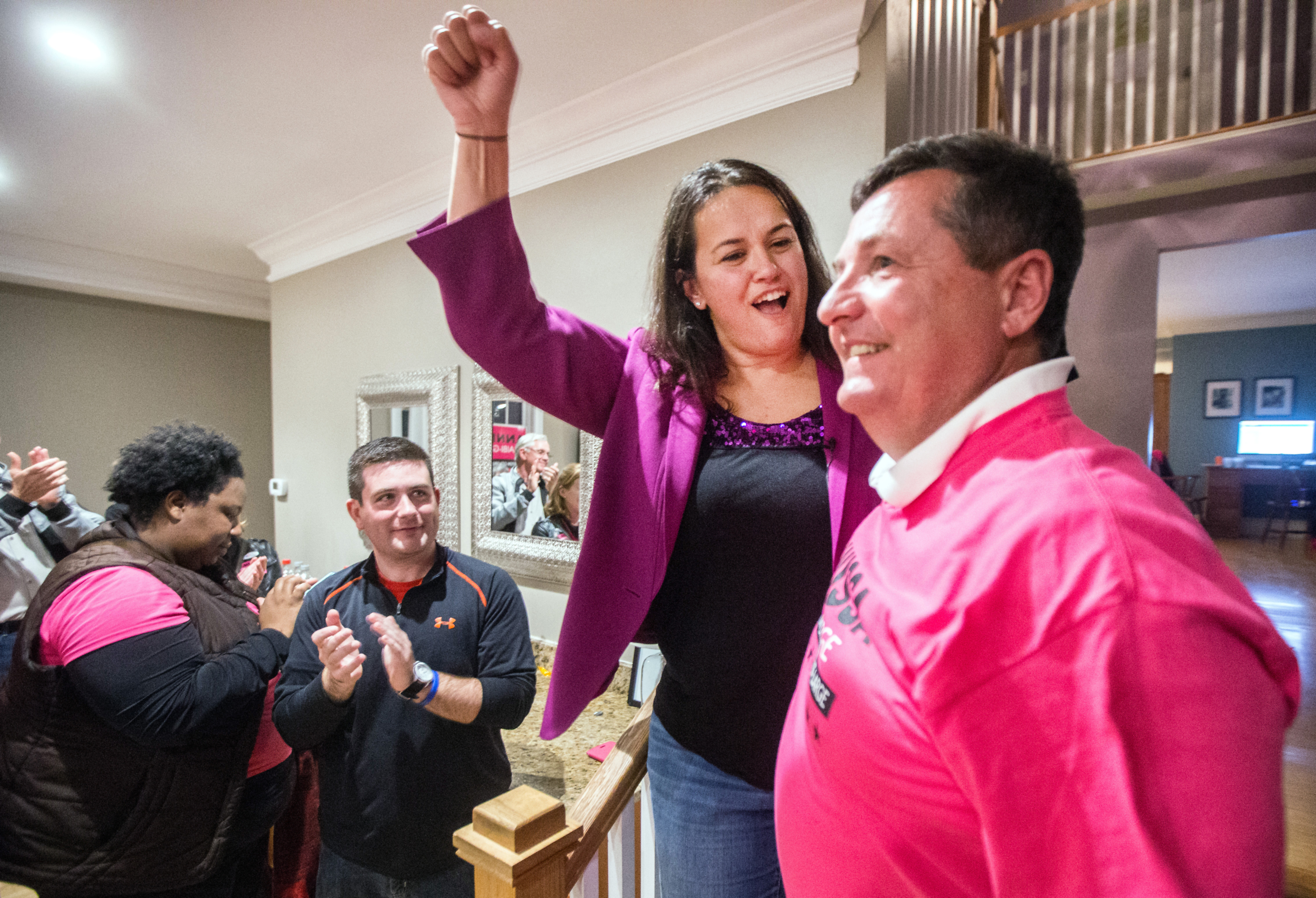 Annissa Essaibi George celebrated her 2015 election victory on Boston City Council with her husband Doug George during a party at their Dorchester home.