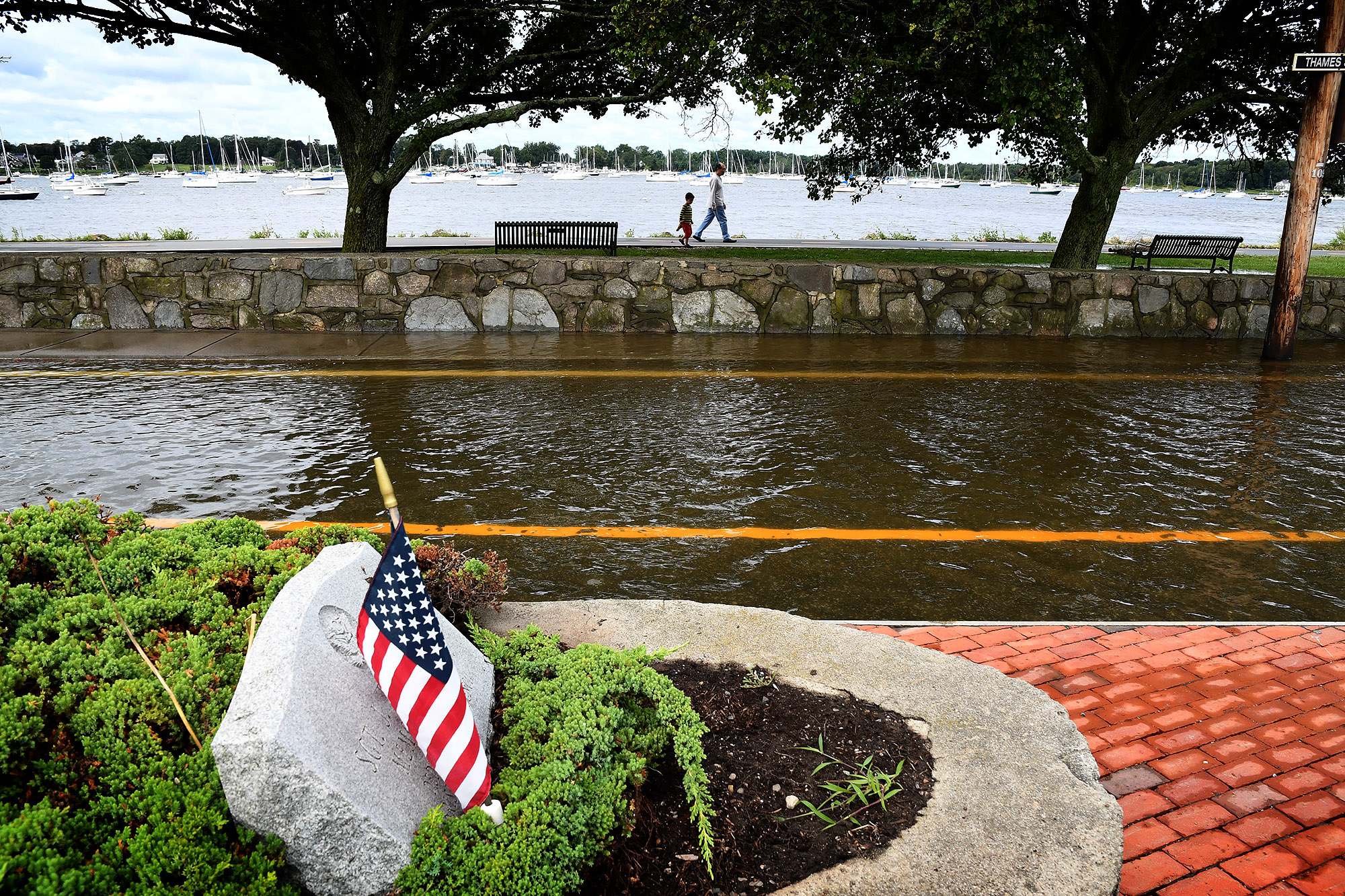 Sections of Thames and Hope streets in Bristol, R.I., were closed on Thursday as a result of the flooding.