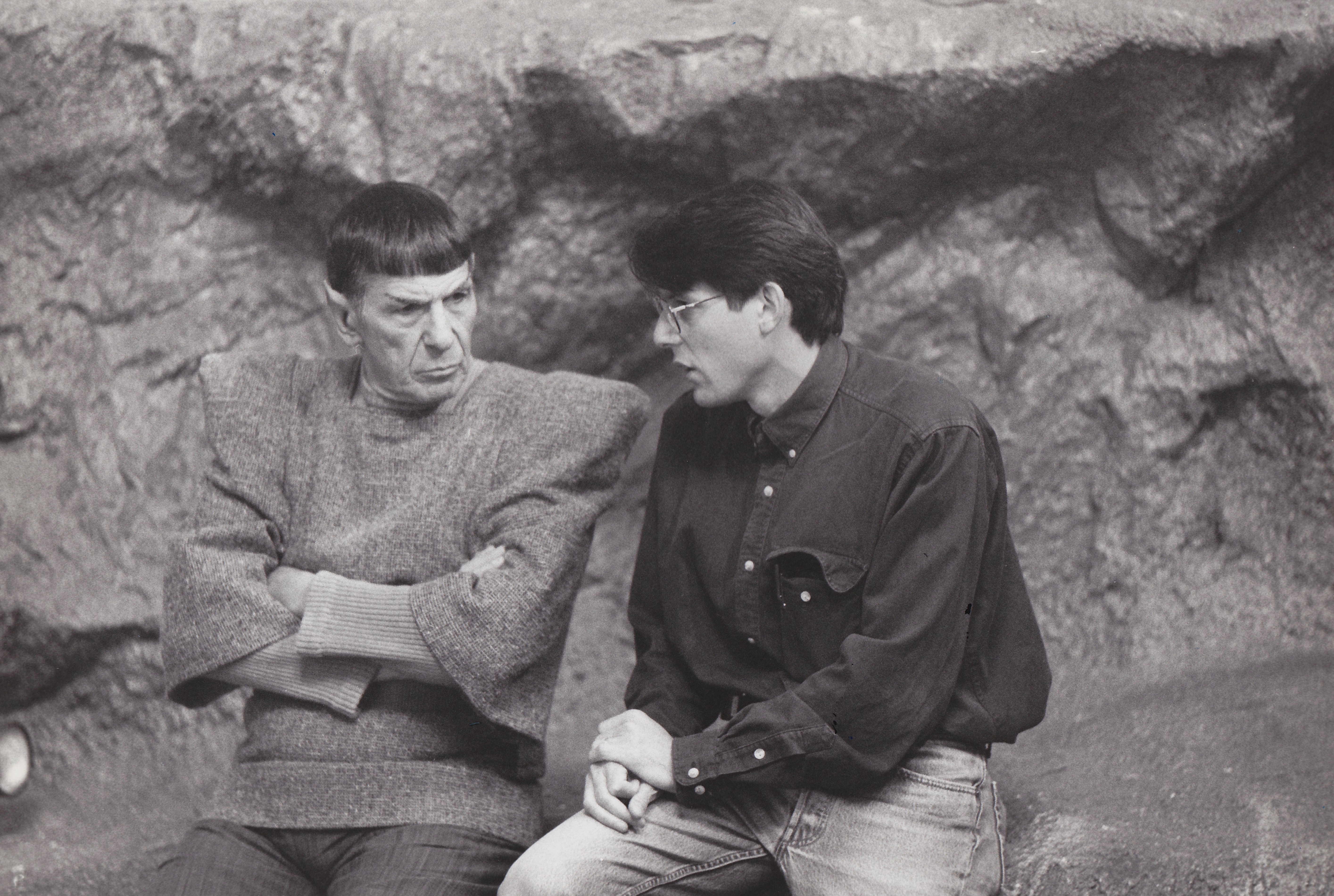 Father and son, right, on the set of "Star Trek: The Next Generation" in 1991.