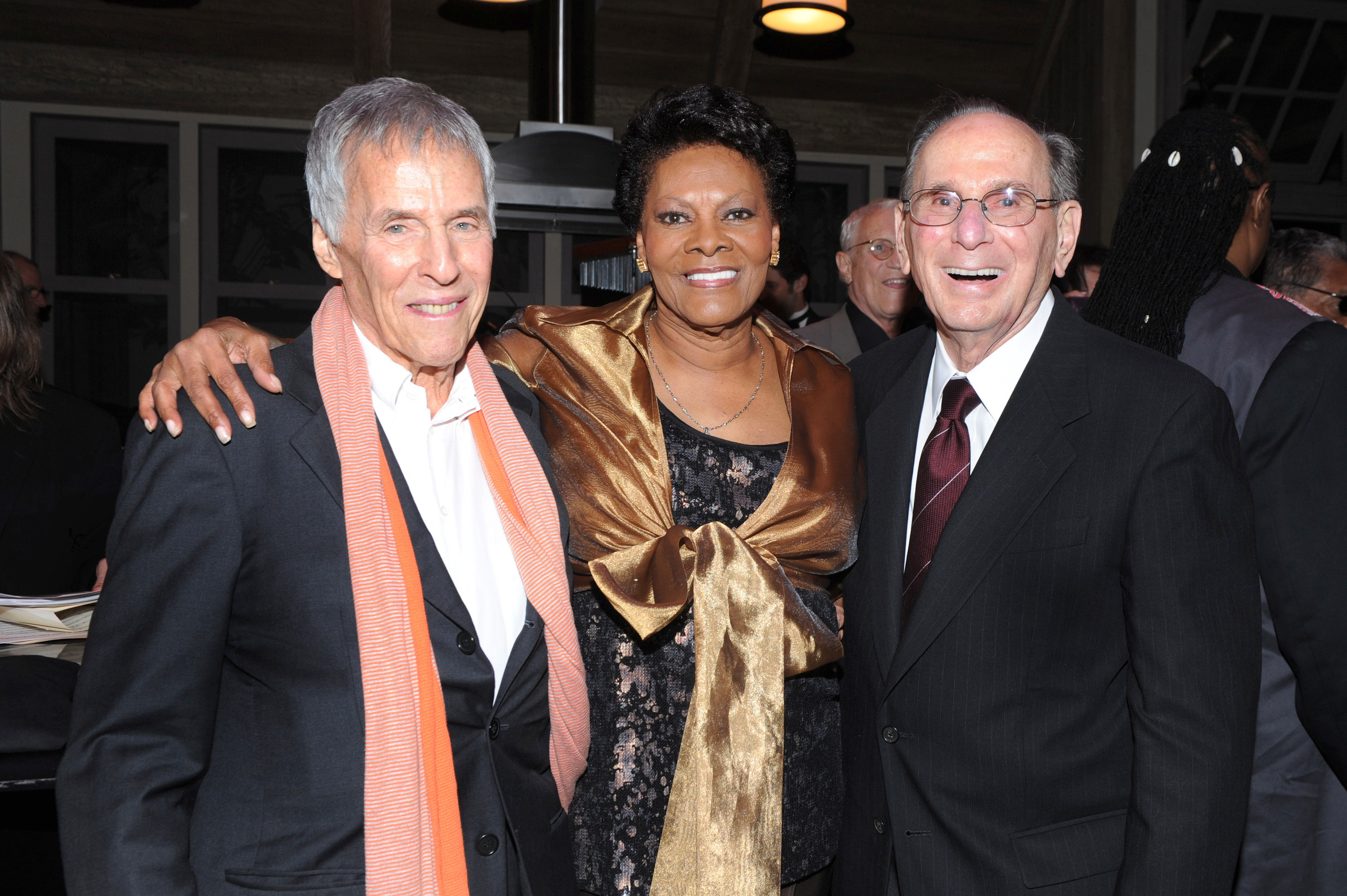 Bert Bacharach (left) and Hal David posed with Dionne Warwick at a tribute to David on his 90th birthday in 2011.