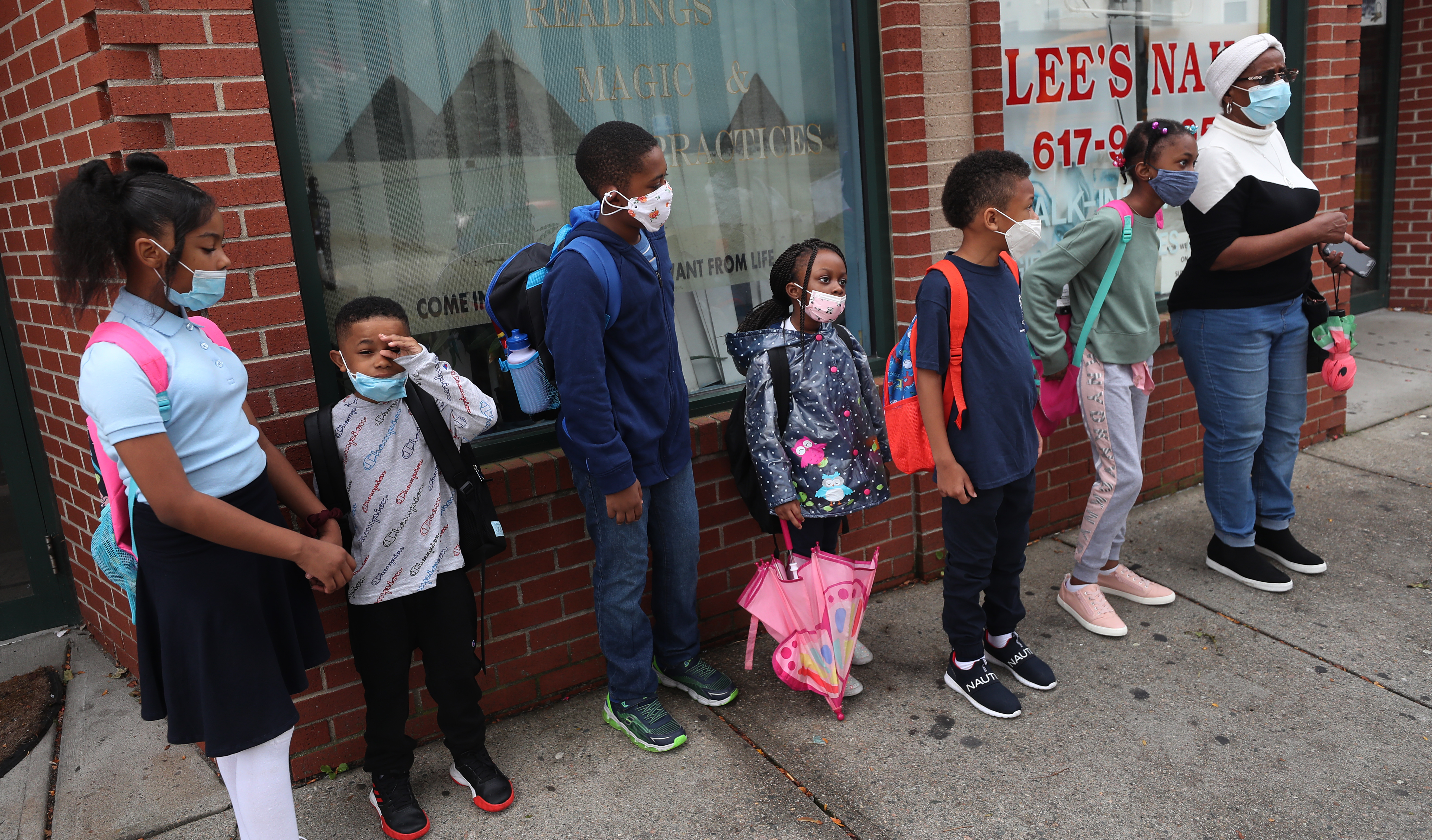 A Boston Public Schools bus had engine problems on Bowdoin Street on the first day of school in September. The average for buses running on time over the first two days of school this year was 69 percent.