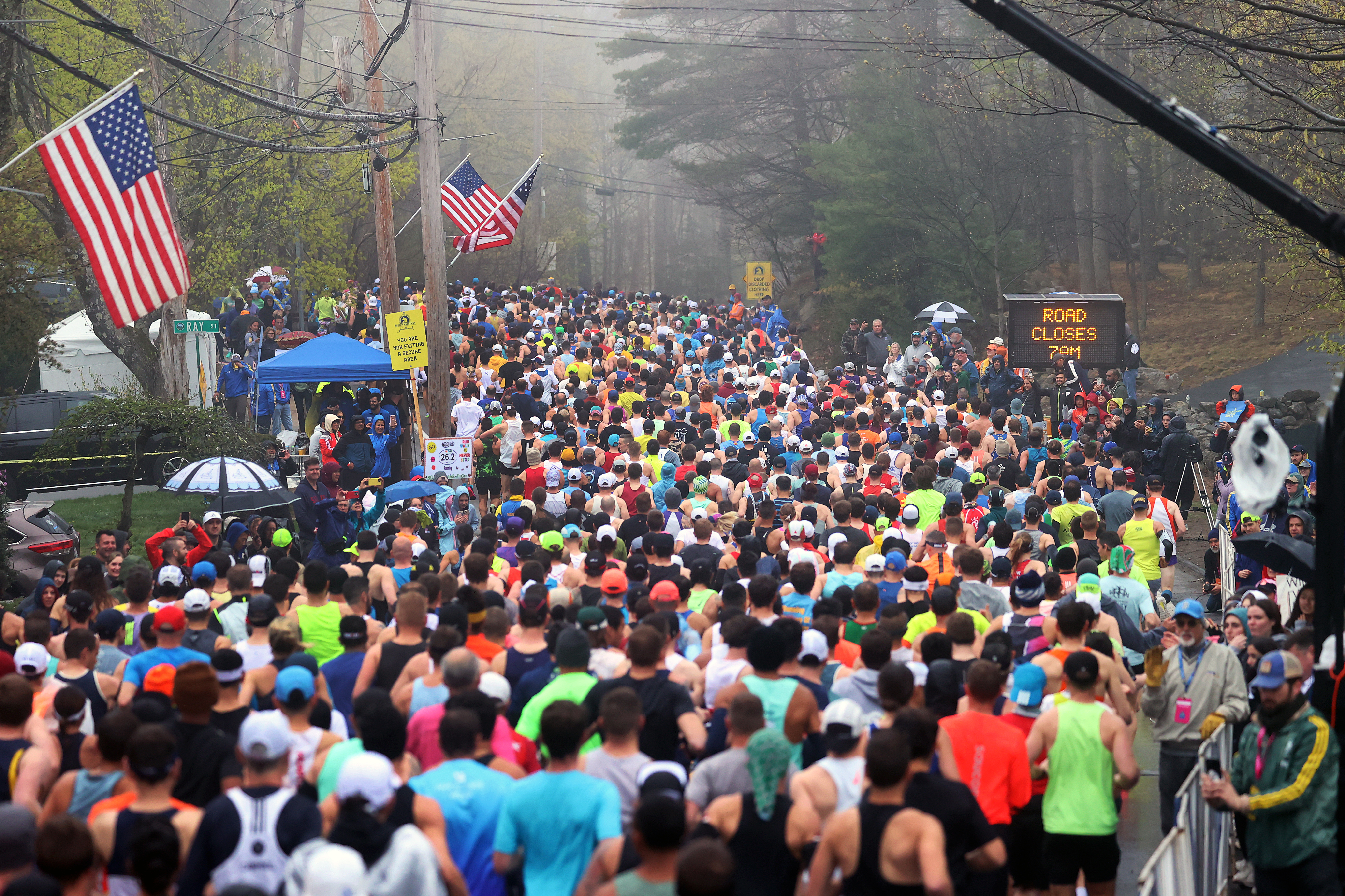 Runners kick off 127th Boston Marathon in Hopkinton
