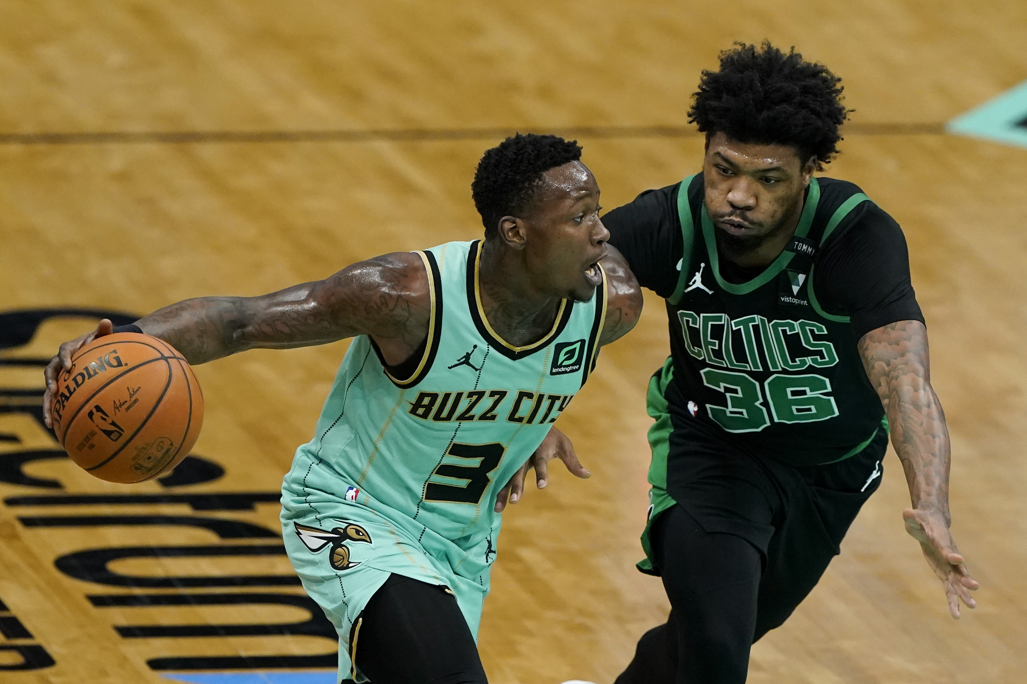 Former teammates Terry Rozier and Marcus Smart went head-to-head during some key stretches Sunday.