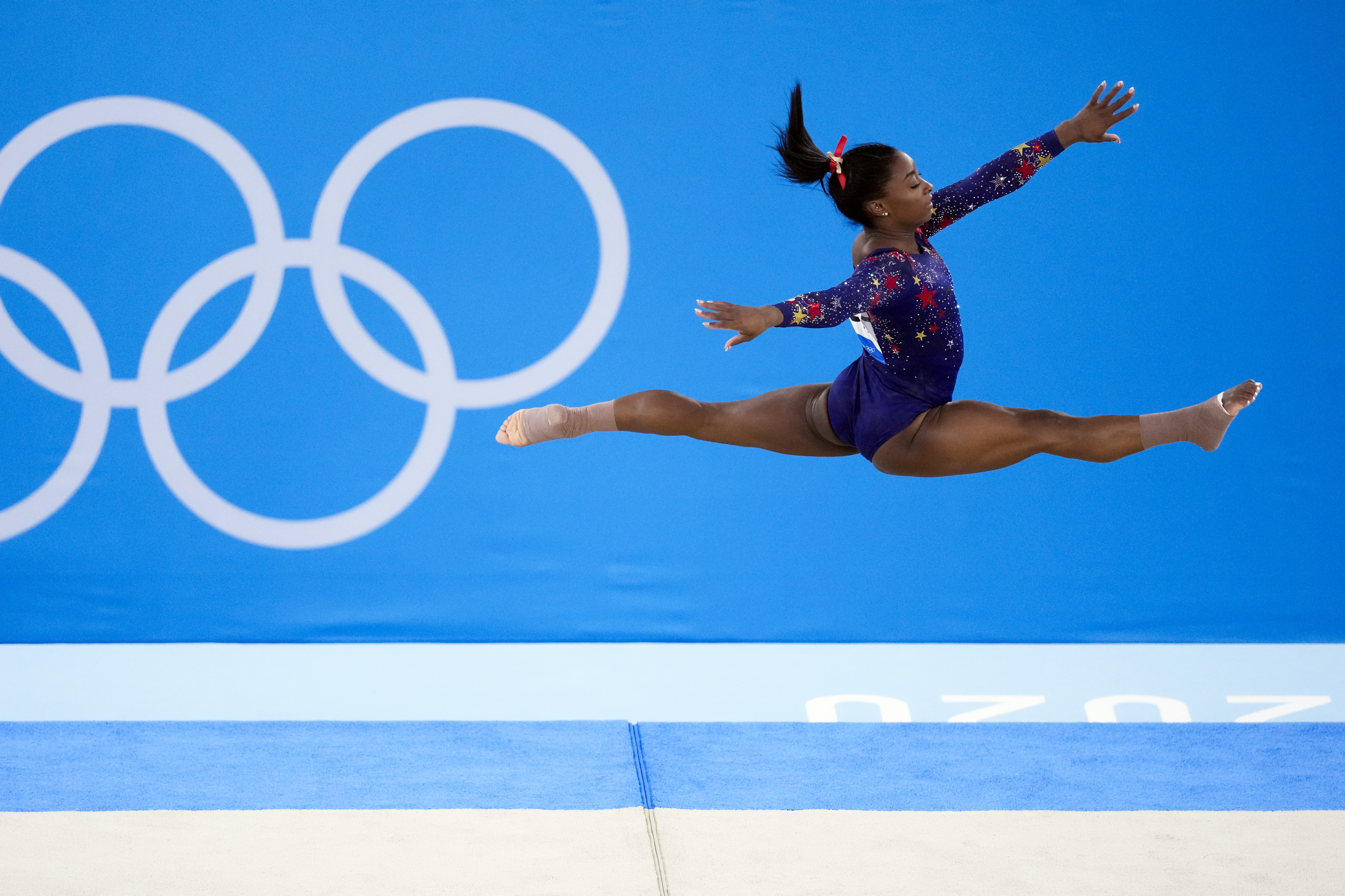Simone Biles wasn't perfect but reached the finals in all four gymnastics events.