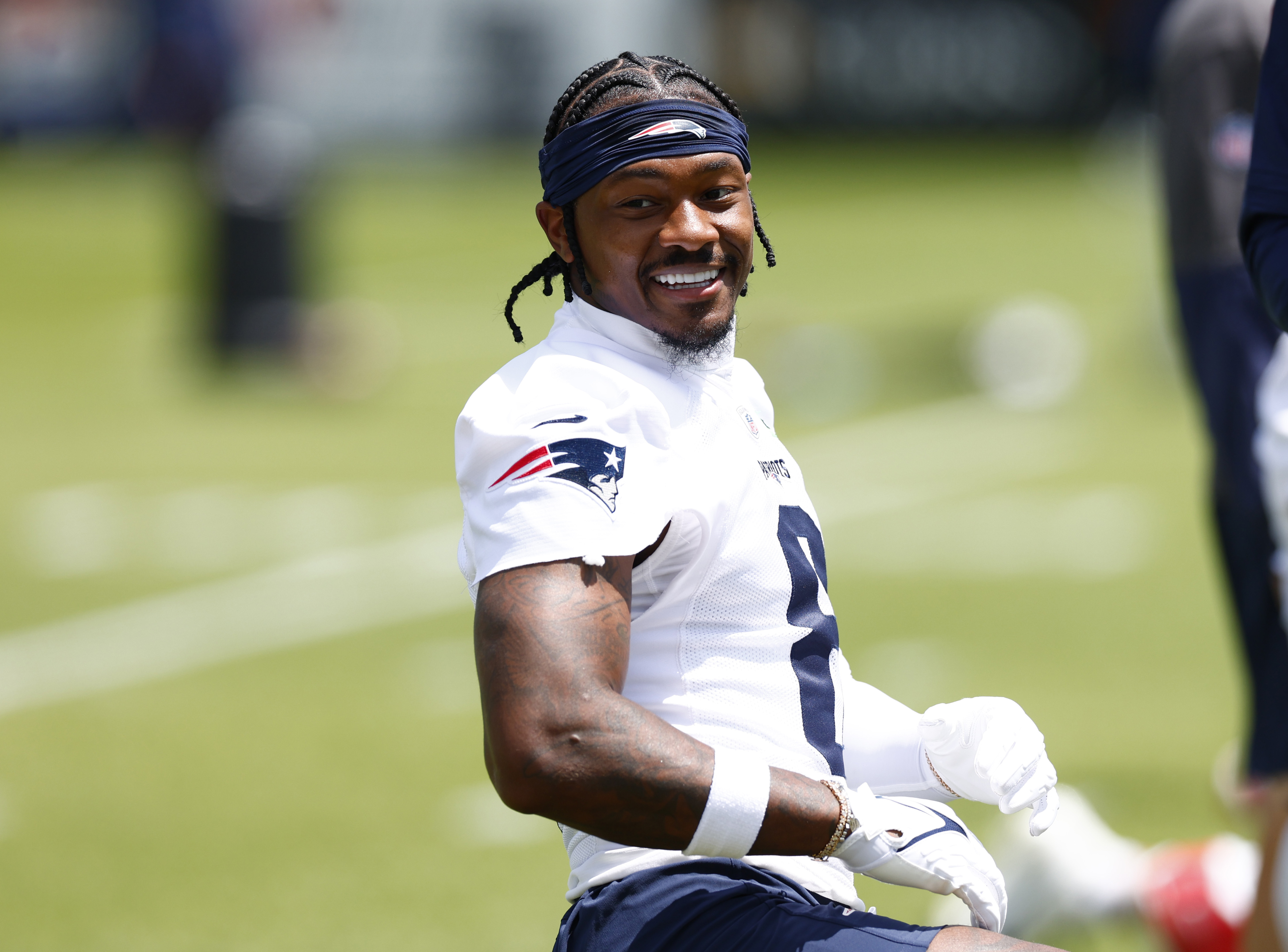 Patriots wide receiver Stefon Diggs attends voluntary practice at Gillette  Stadium