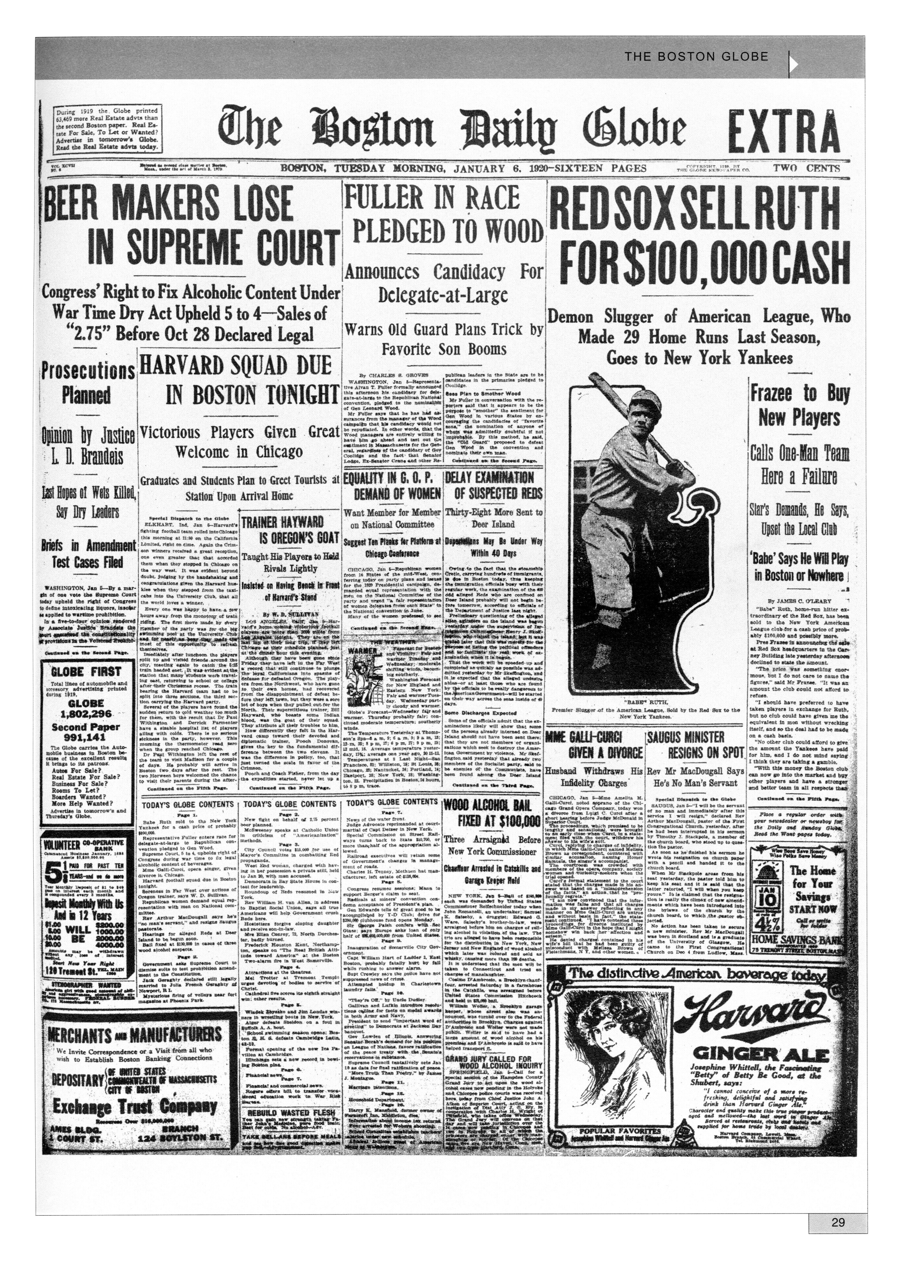 100 years ago, Boston welcomed Babe Ruth - The Boston Globe