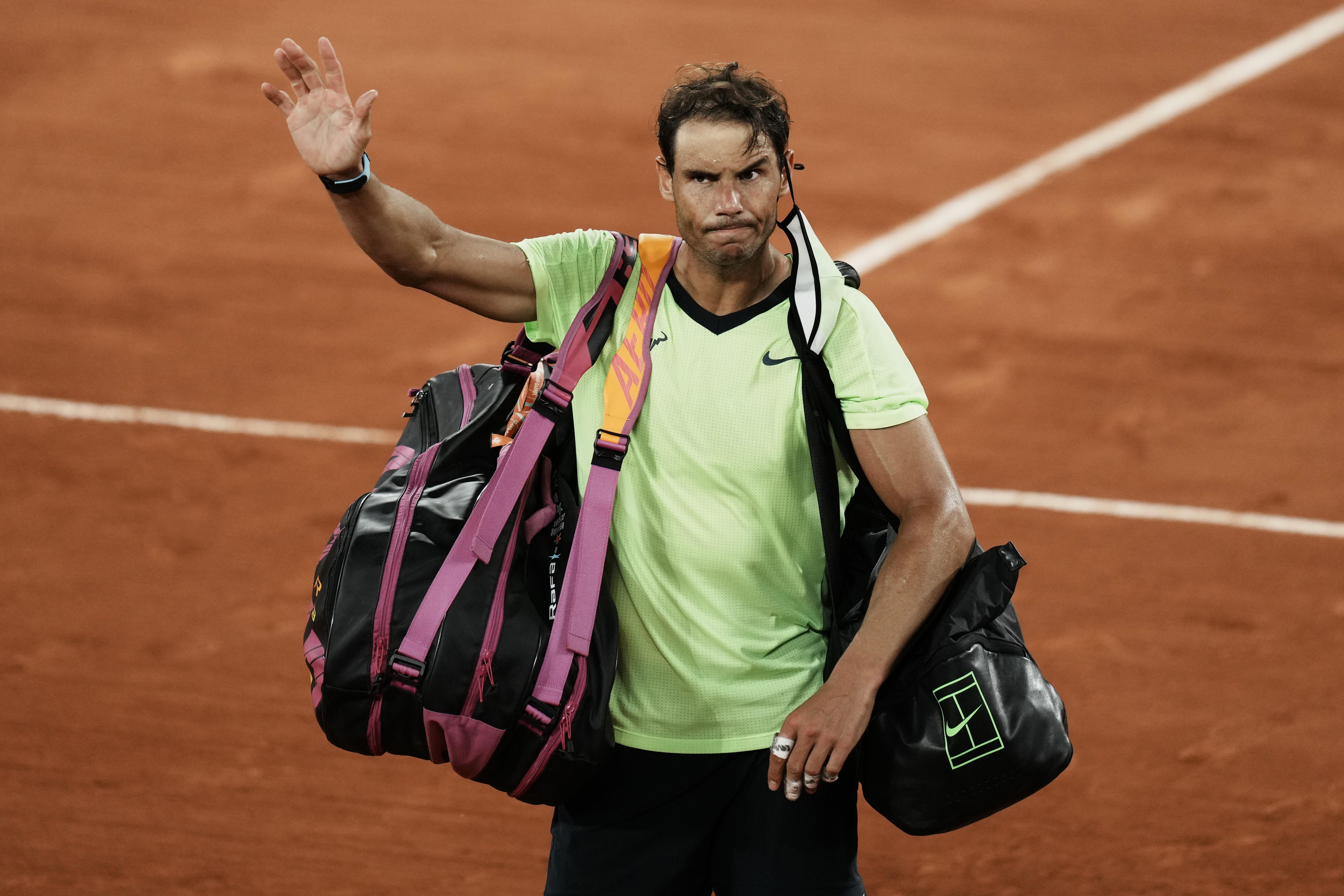Rafael Nadal is tied with Roger Federer for the most Grand Slam titles won by a man with 20.