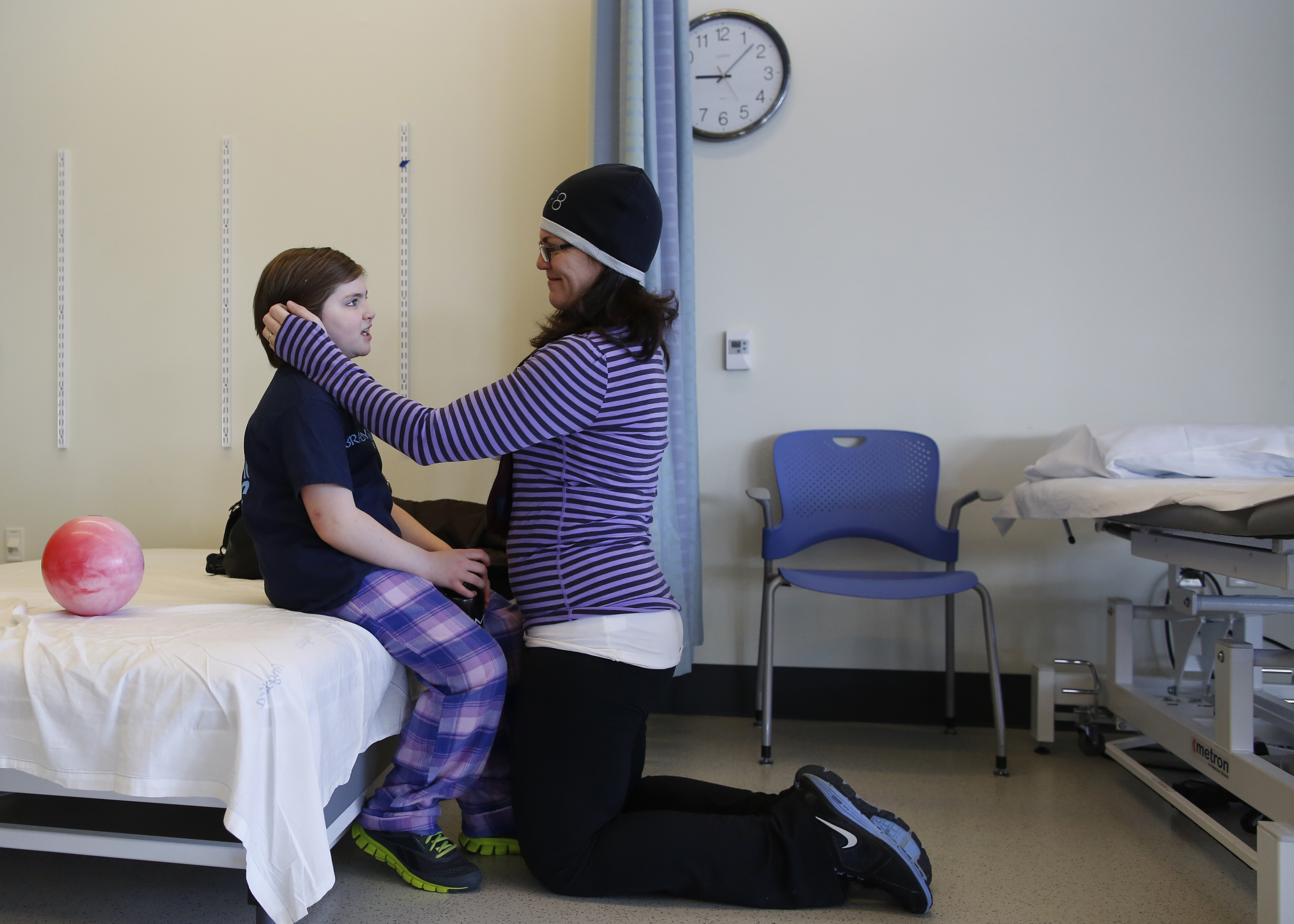 TOGETHER ON THE PATH TO RECOVERY: The Richards brought Jane to Spaulding Rehabilitation Hospital in Charlestown. The change of scenery was a welcome relief from the many buzzers and beeps of intensive care.