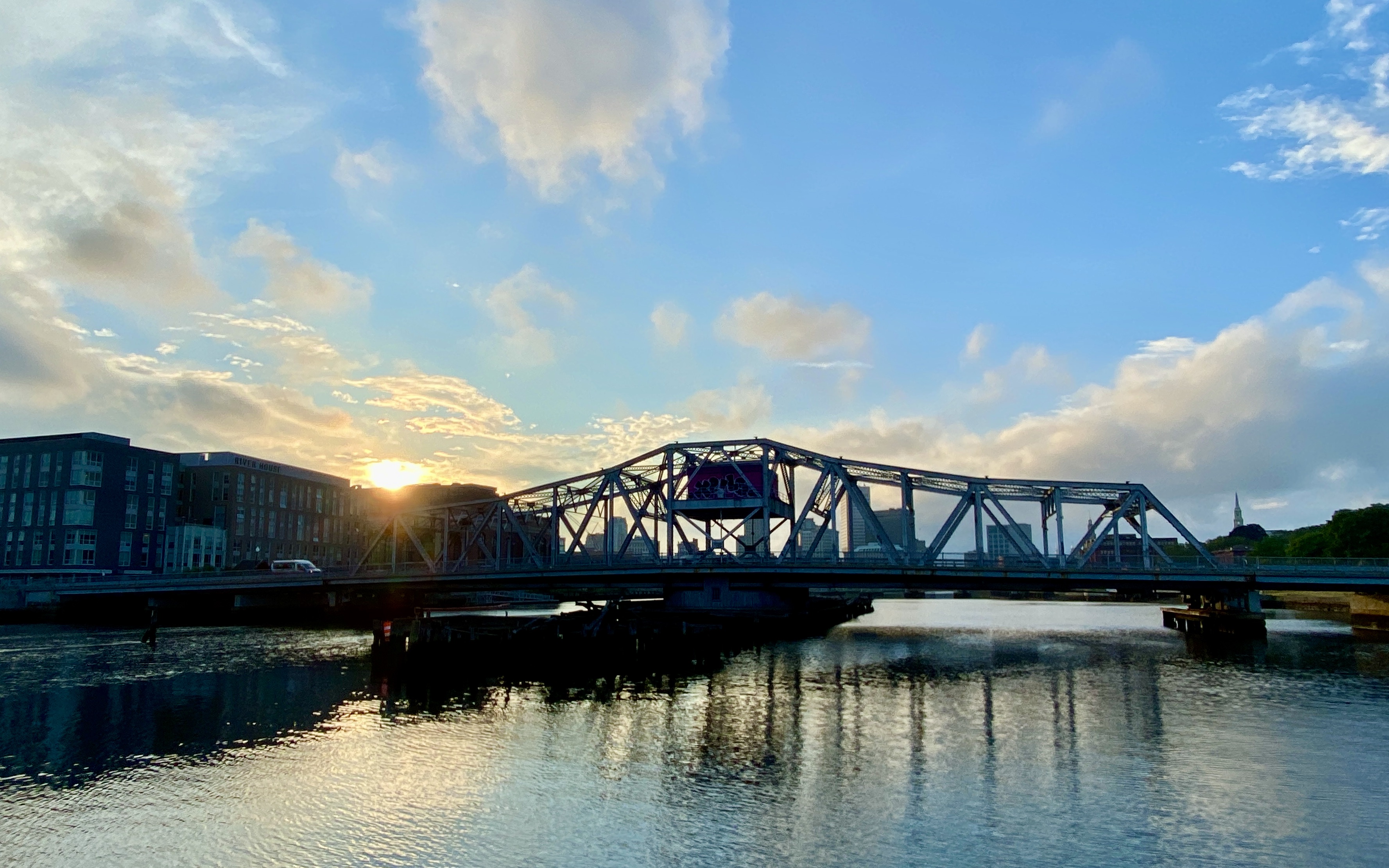 A view of the Providence River from Fox Marina in Providence.