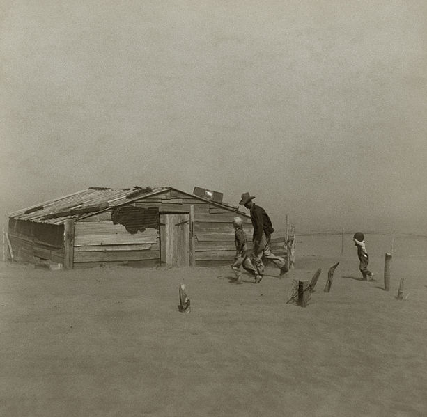 Arthur Rothstei, "Dust Storm, Cimarron County, Oklahoma," April 1936. From "The Dust Bowl."