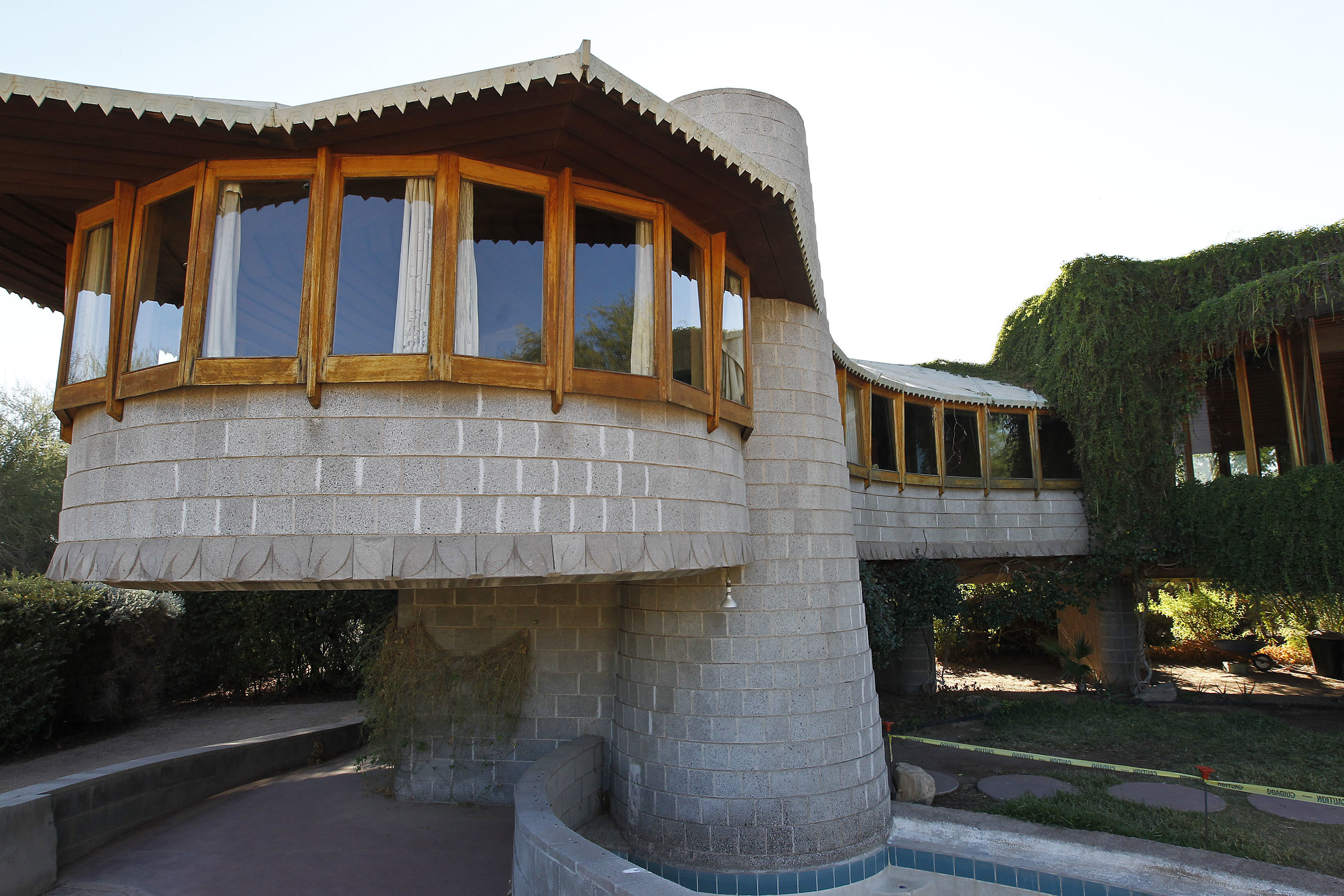 FILE - This photo shows the home designed by noted architect Frank Lloyd Wright in Phoenix, Ariz., on Friday, Oct. 19, 2012. The Arizona Republic reported Monday, Aug. 31, 2020, that the David and Gladys Wright House sold for $7.25 million. (AP Photo/Ross D. Franklin, File)