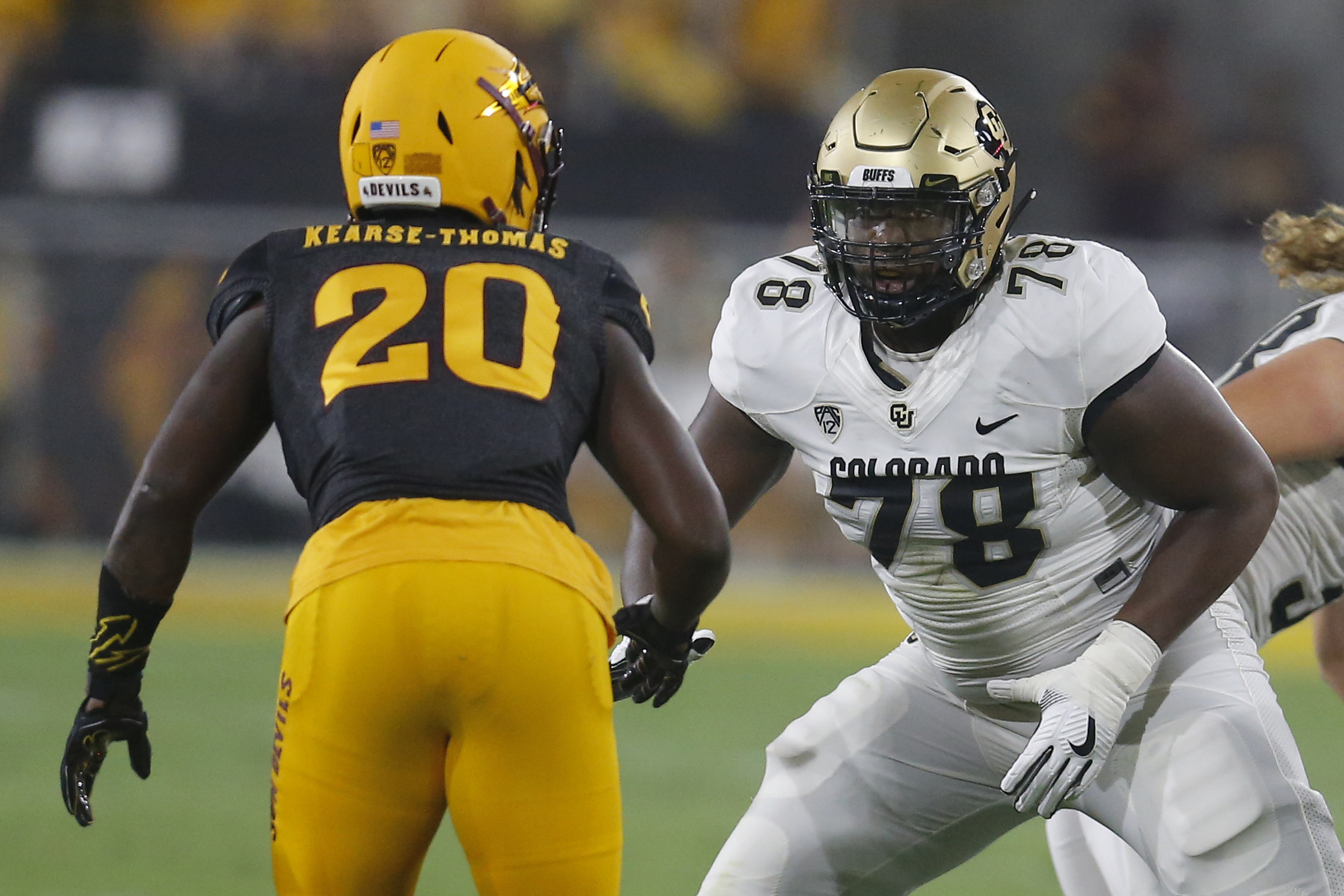 William Sherman played left and right tackle in college.