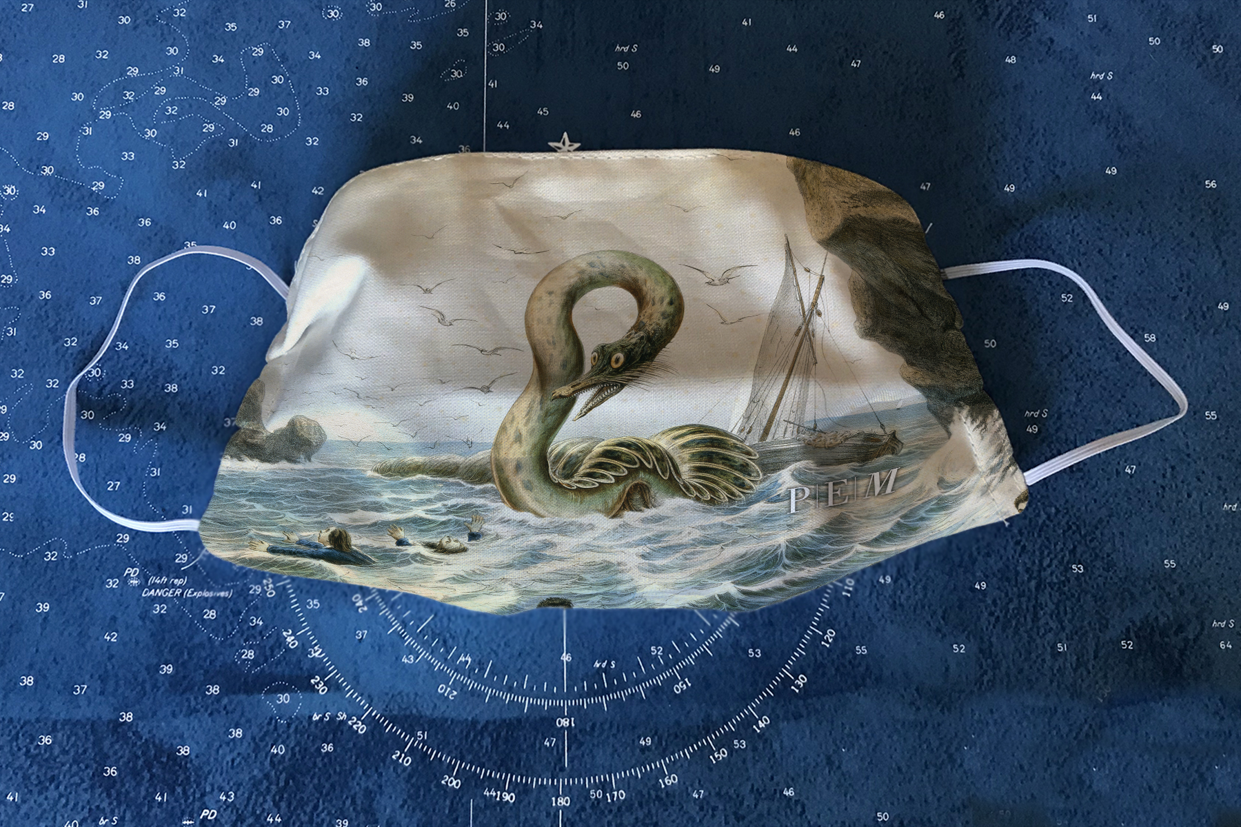 "The Great Sea Serpent" is based on a colored lithograph from the mid-1800s.
