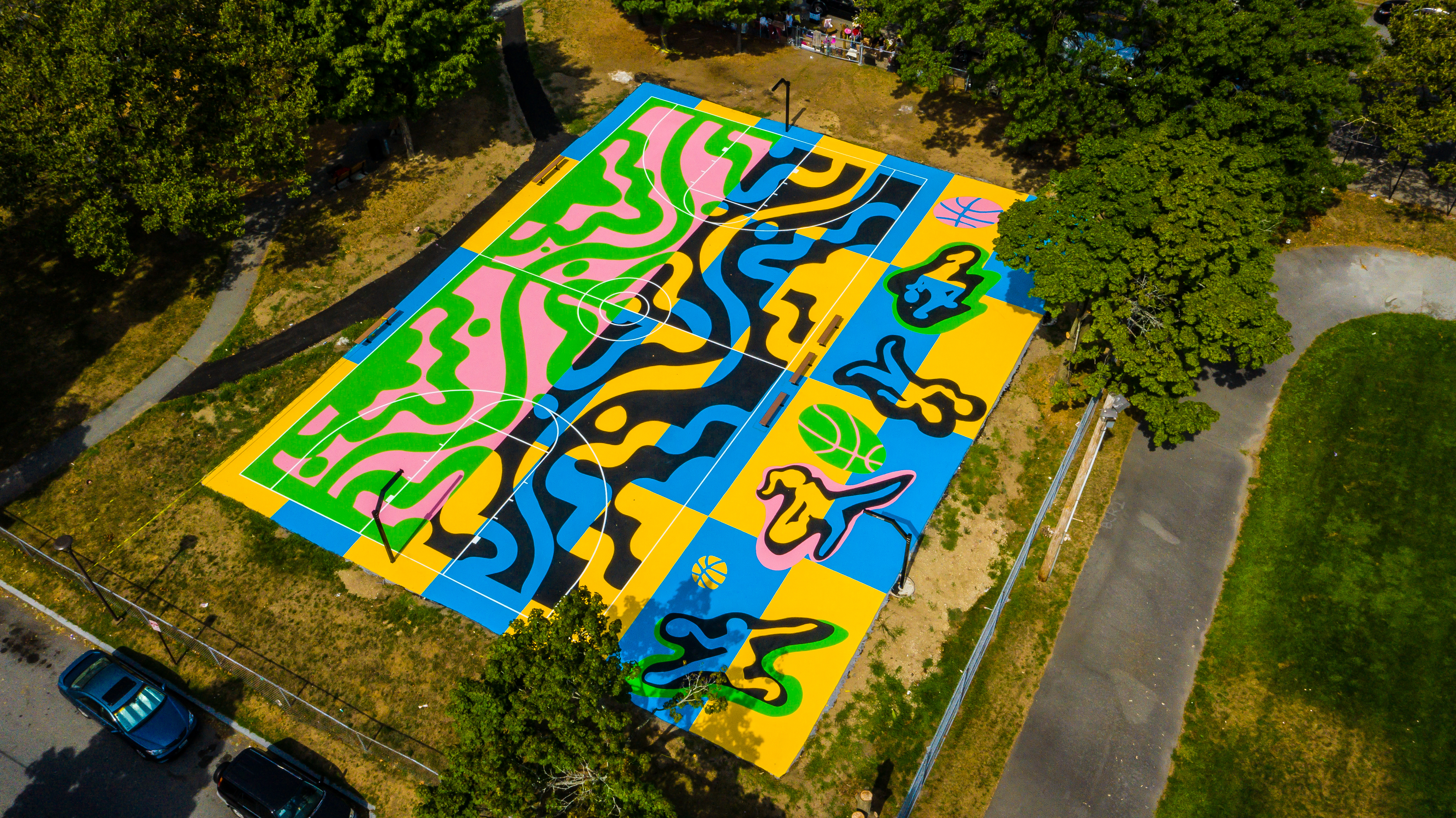 Andrea Bergart's Cranston Street court mural.
