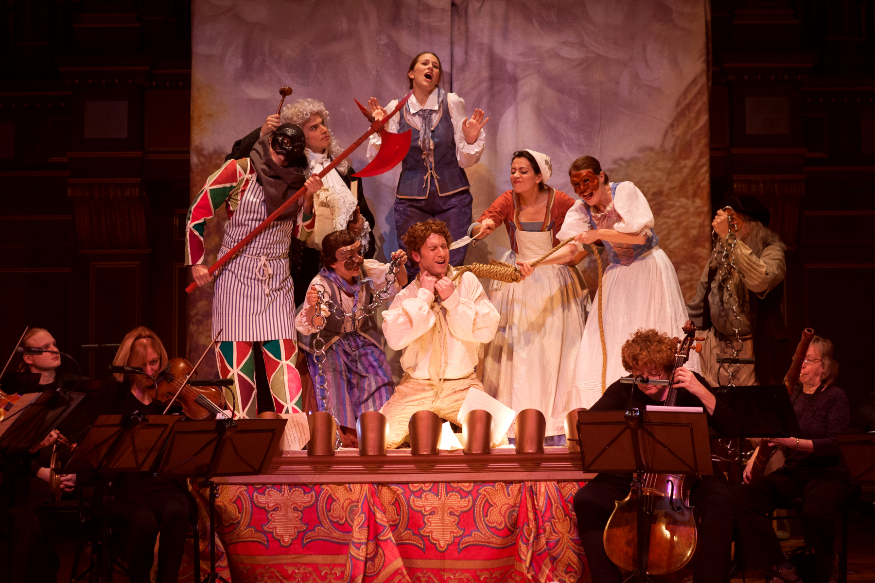 A scene from BEMF's 2014 production of Pergolesi’s comic chamber double-bill “La Serva Padrona & Livietta e Tracollo."