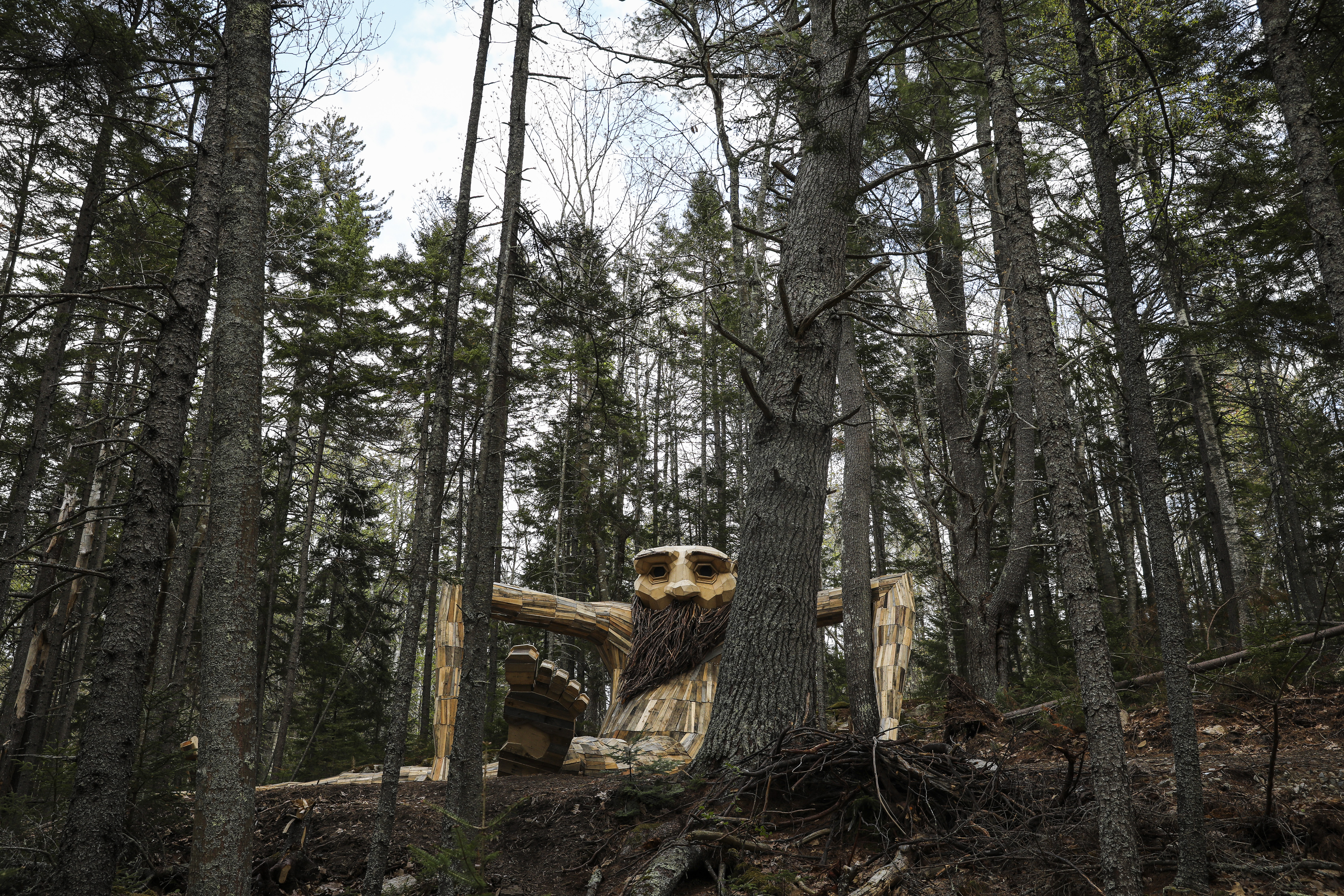 “Some of these sculptures are the size of a house, or a garage,” artist Thomas Dambo said. “So it’s a lot of wood.”