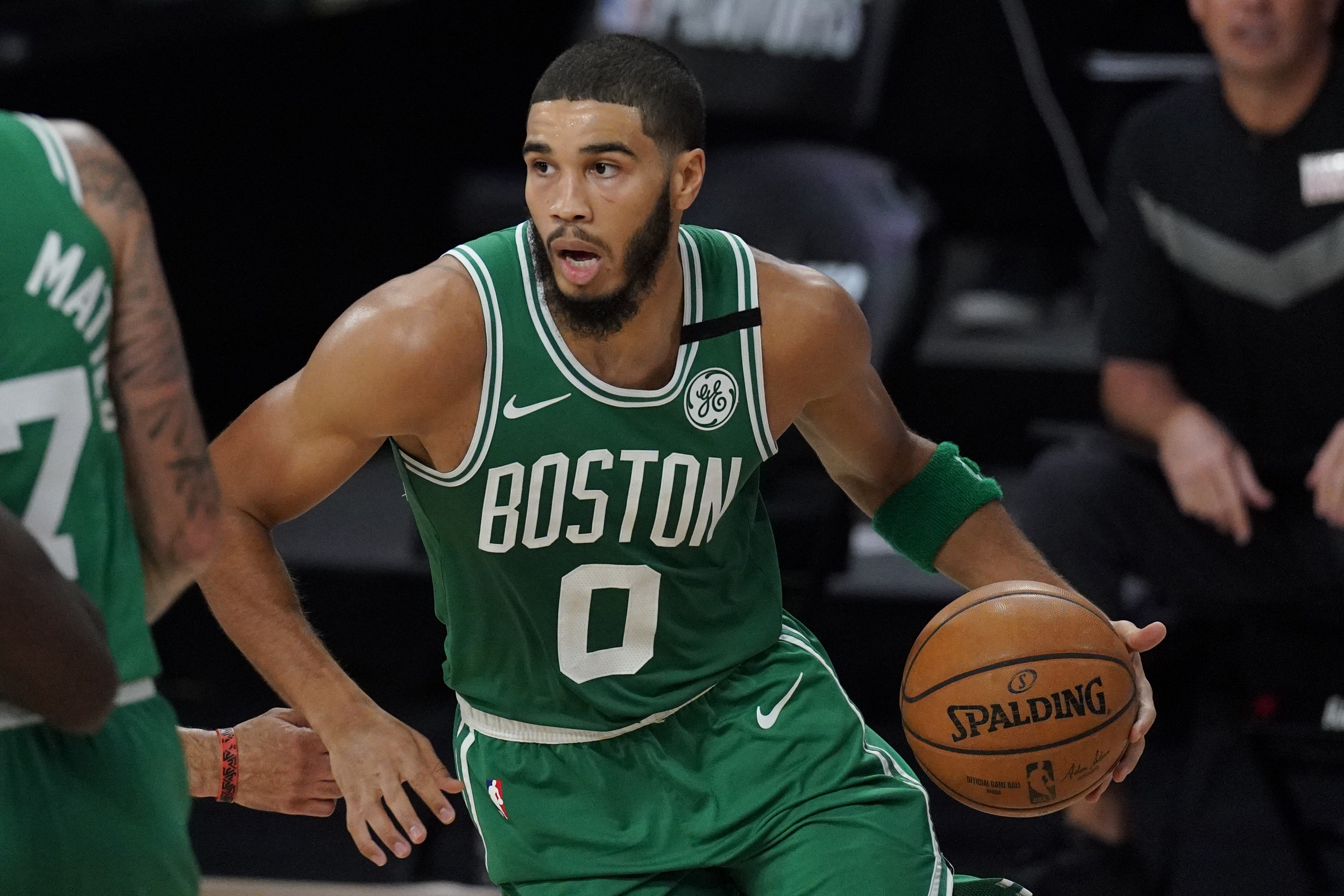 Jayson Tatum looks to pass in the second half of Thursday's game.