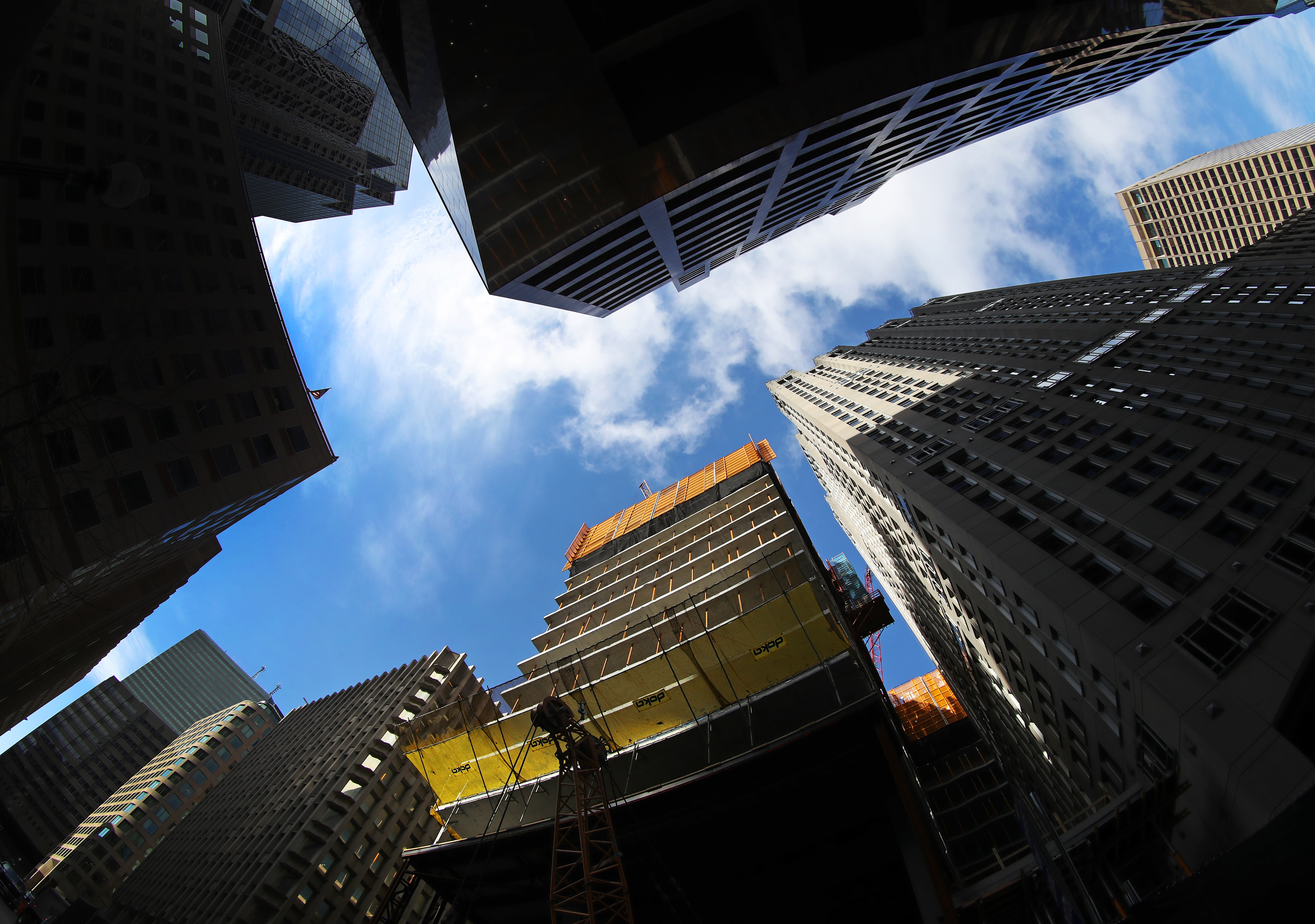 The new Winthrop Center building in Boston, surrounded by other towers.