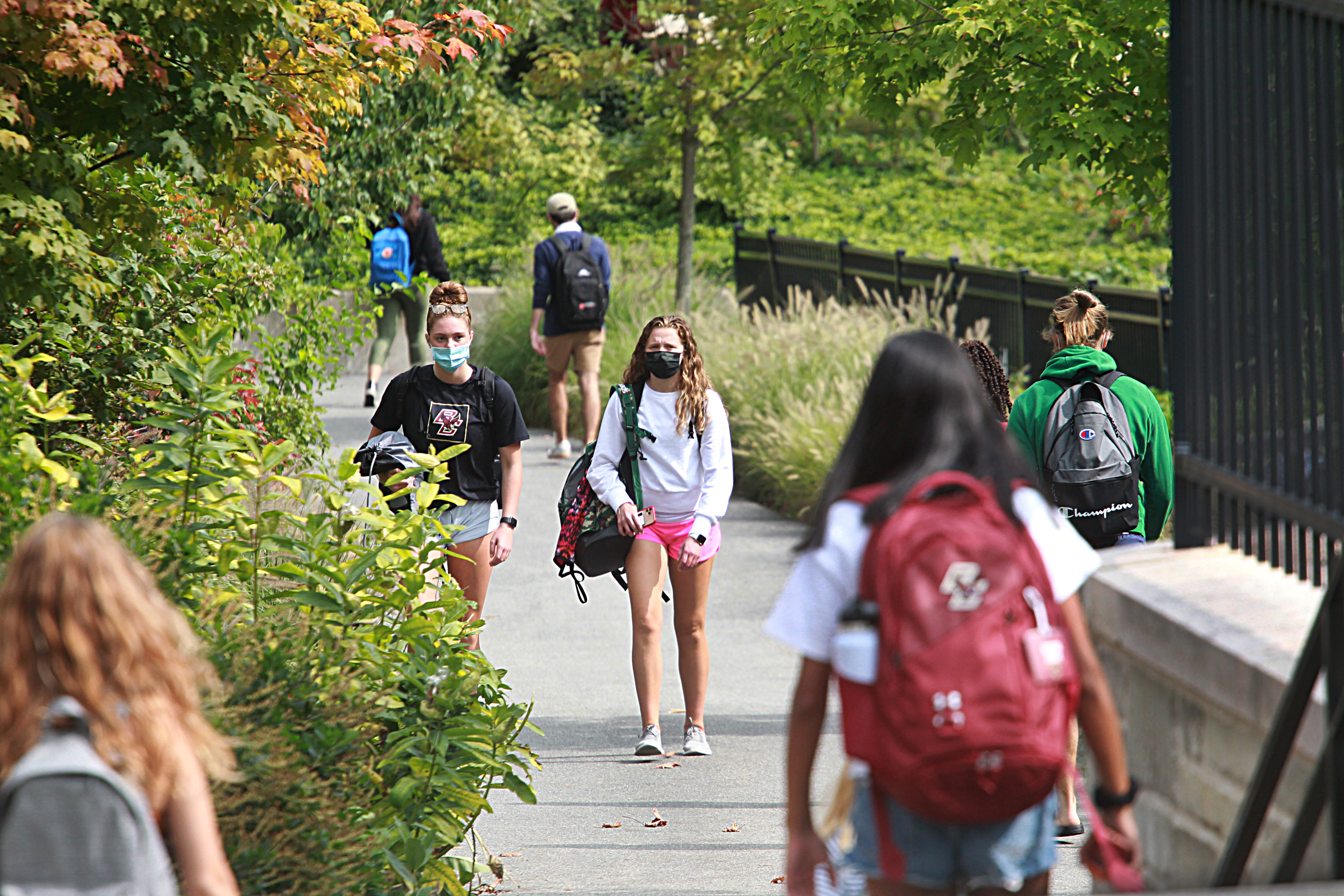 Students walked on Boston College's campus earlier this month.