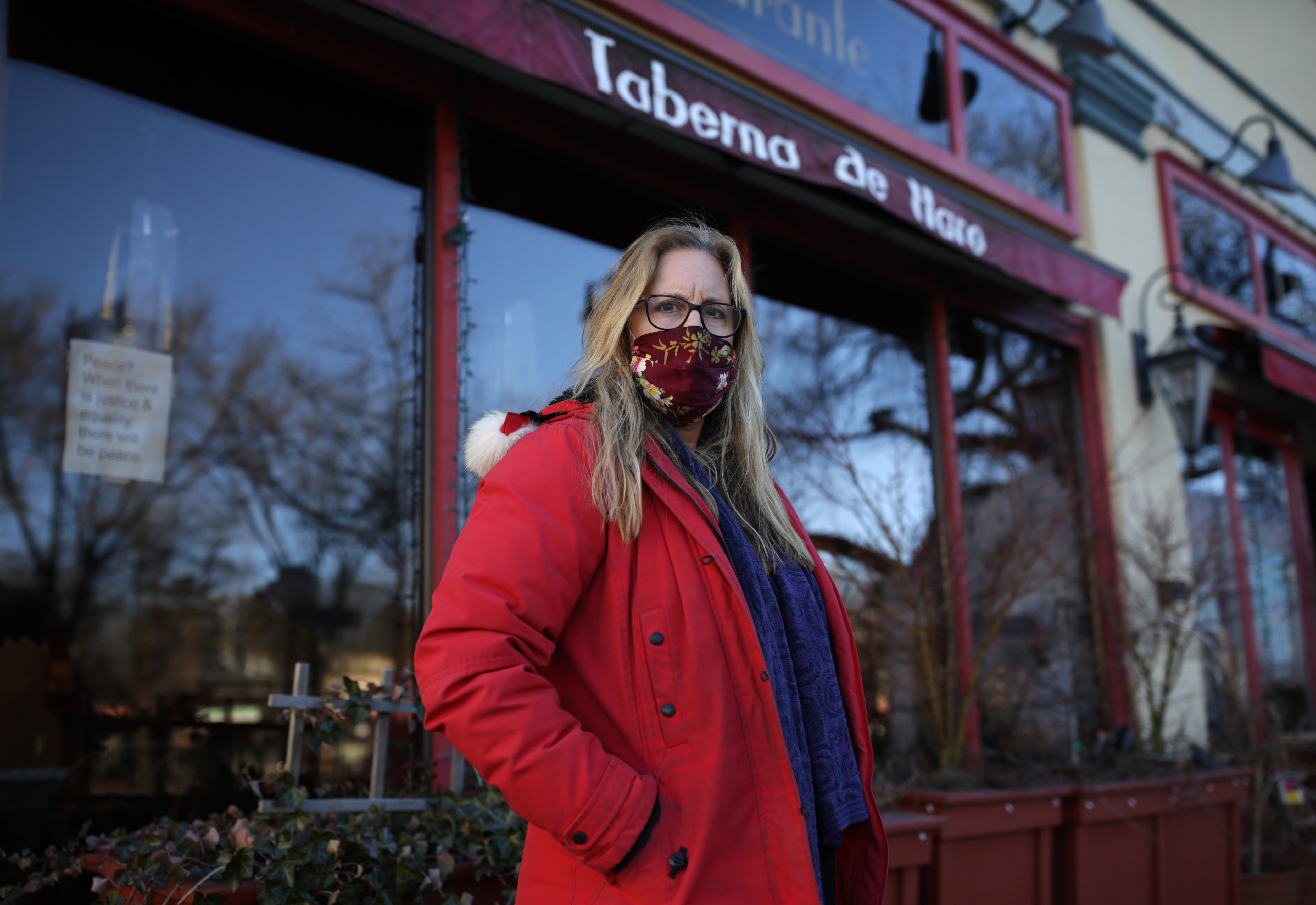 Deborah Hansen, owner of Taberna de Haro in Brookline. Like so many others, her restaurant has been hemorrhaging cash this winter.
