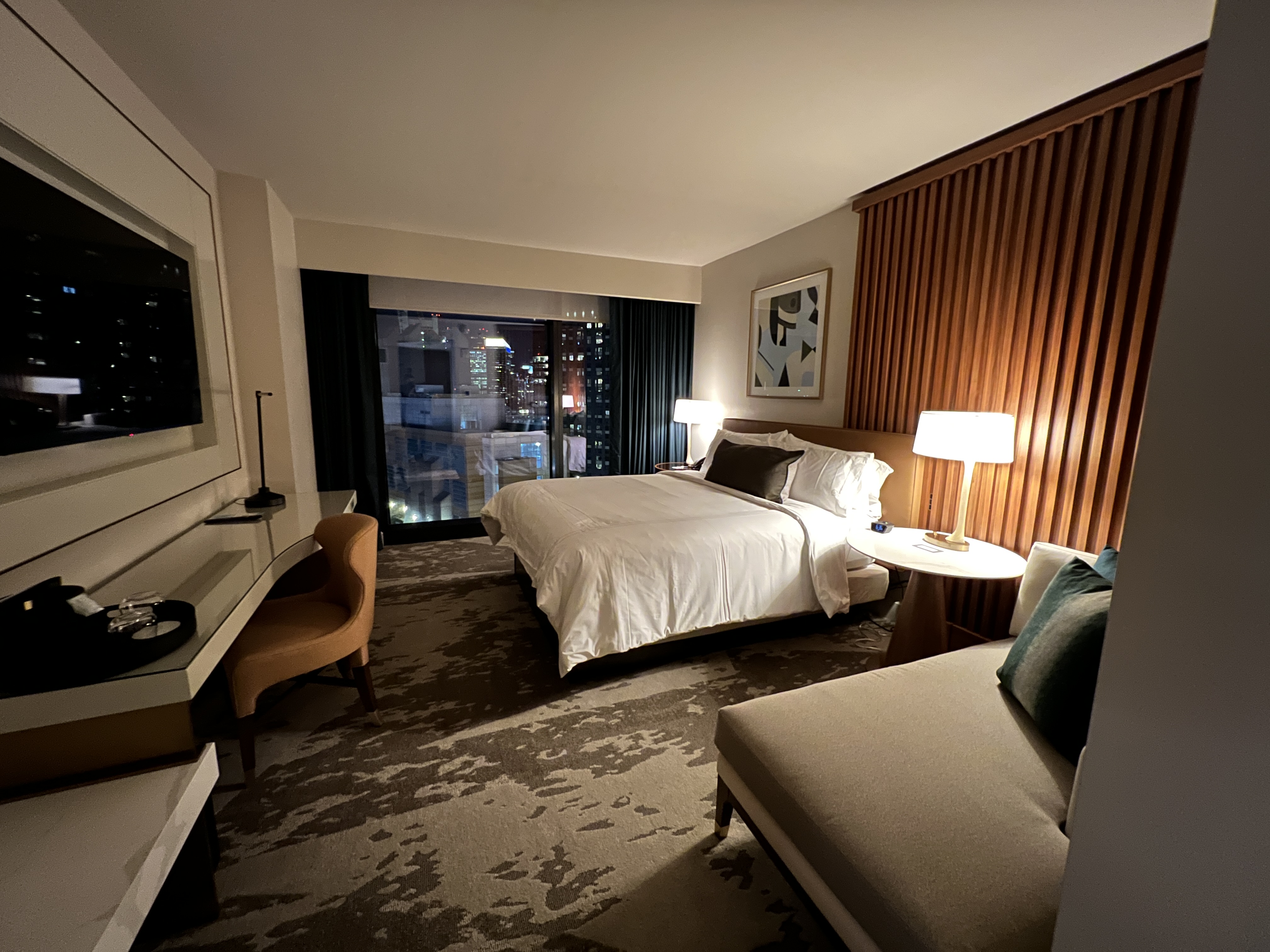A guest room at the new Omni Boston Hotel at the Seaport.