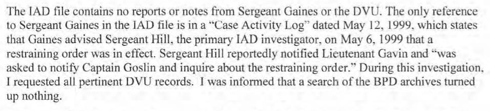 An independent investigator’s report on past allegations of domestic violence against Dennis White, who was named Boston Police Commissioner in February.