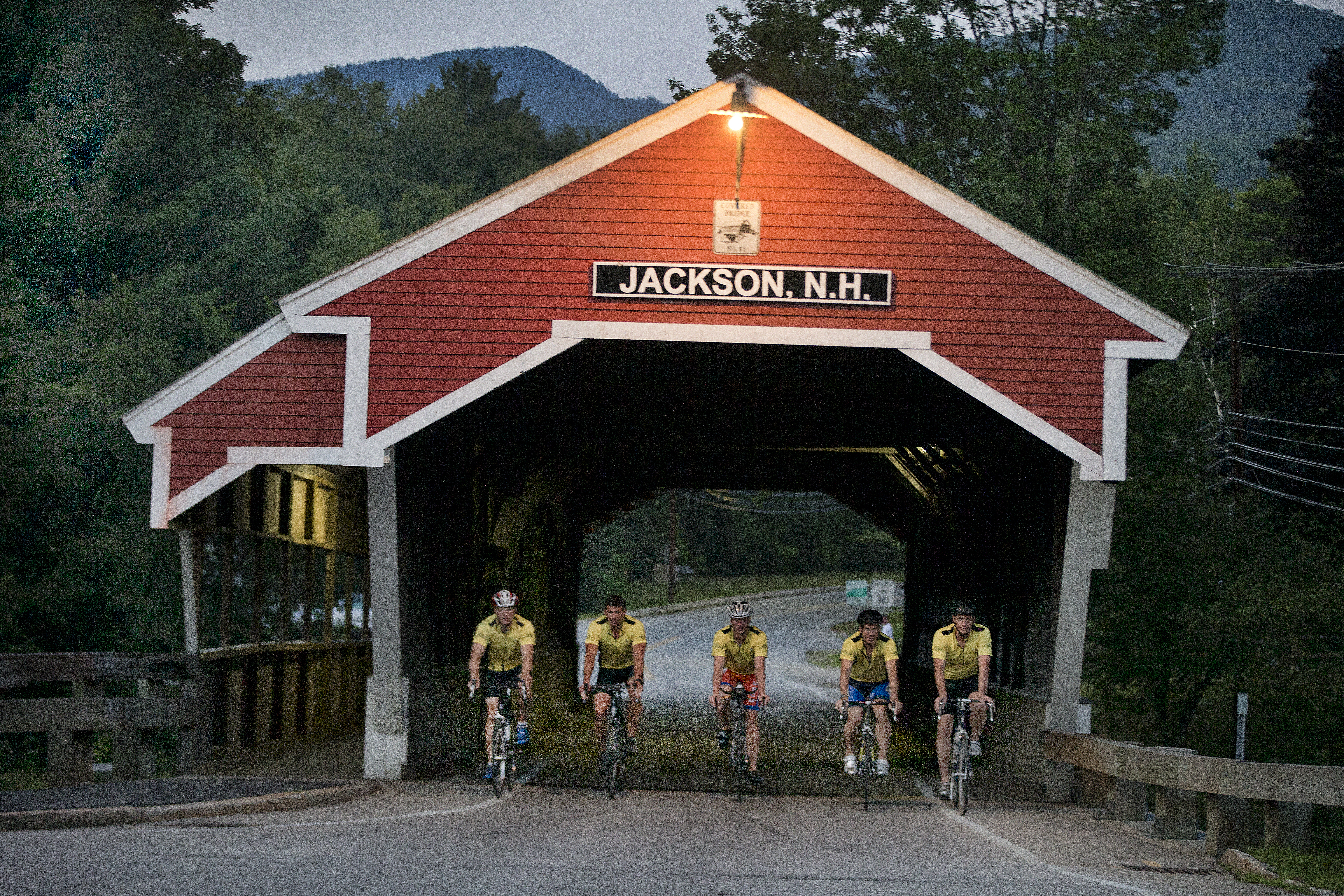 Jackson, N.H., is accessed through a historic 1876 red-painted covered bridge.