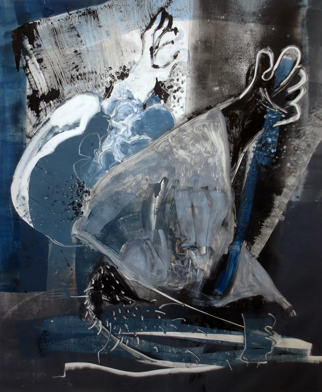 "Monument Field: Grey Blue Trip" by Jessica Tam, one of the artists featured at AREA CODE Art Fair.