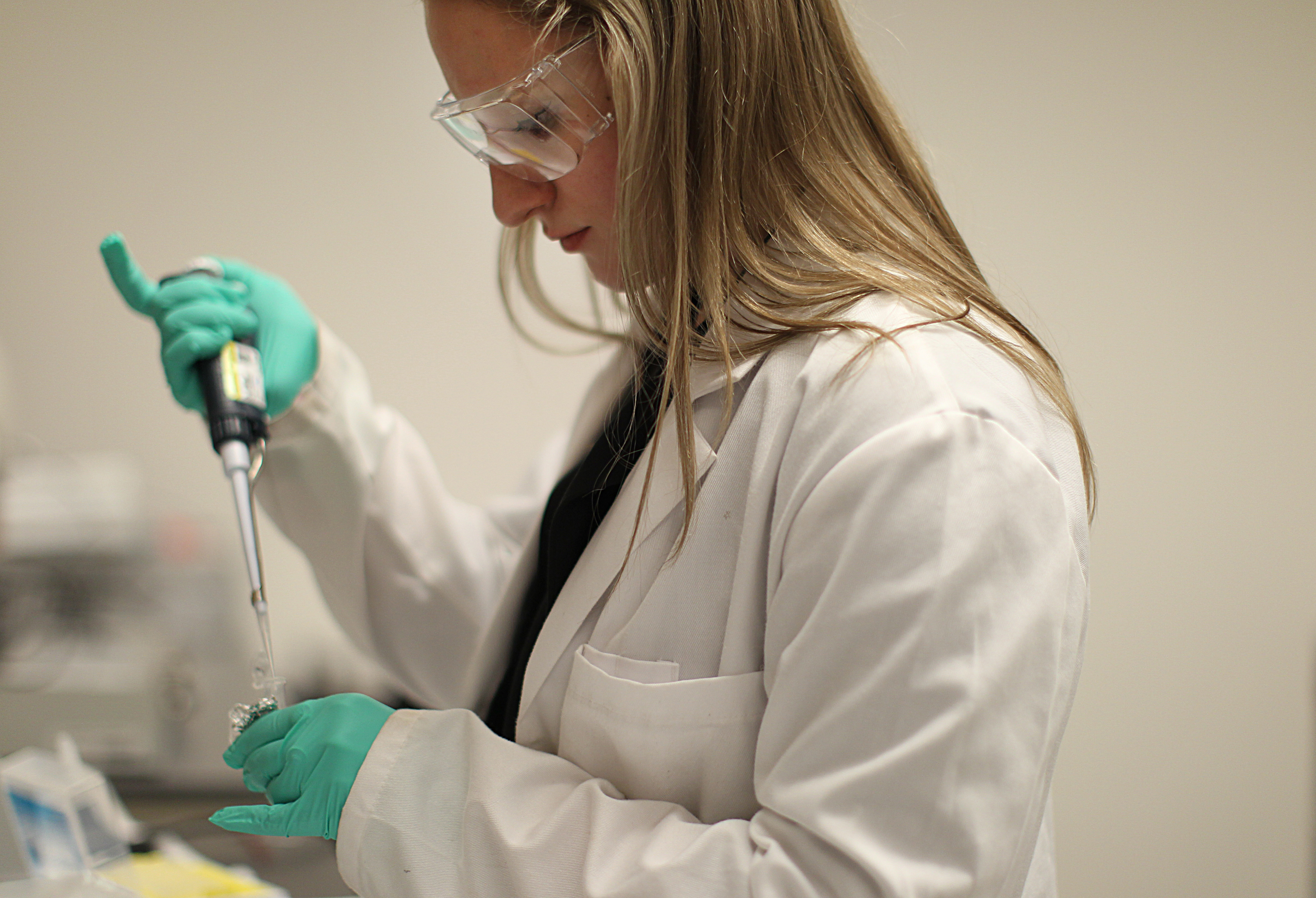 A research associate working in the new lab.