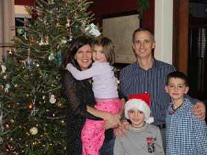 For years, the Richards held a big party at their home in Dorchester on Christmas Eve. Here in 2011, Denise and Jane posed with Bill and sons Martin (center) and Henry. All were in the blast zone of the second bomb near the Marathon finish line on Boylston Street.