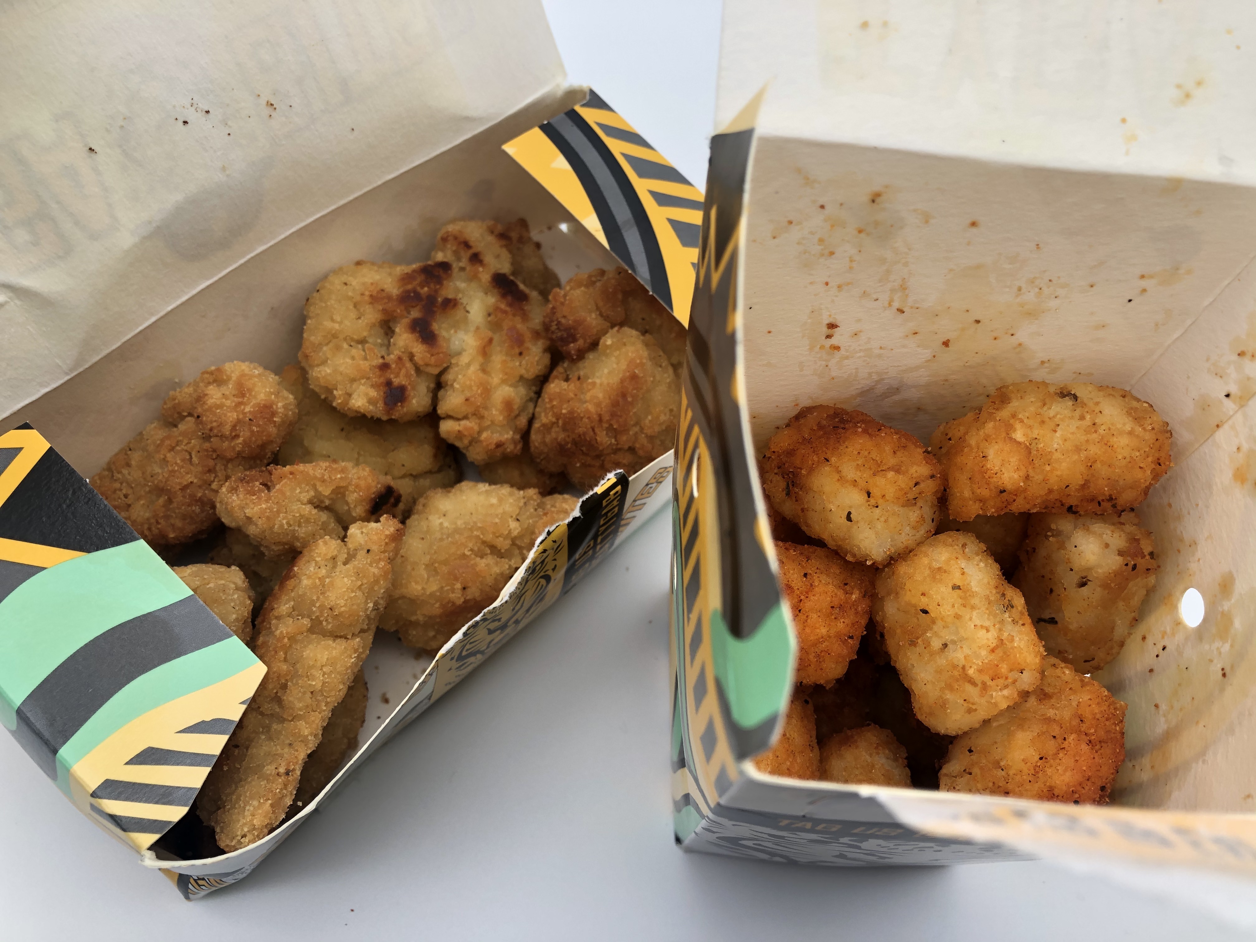 Nuggets and tots with peri-peri seasoning from Tyga Bites.