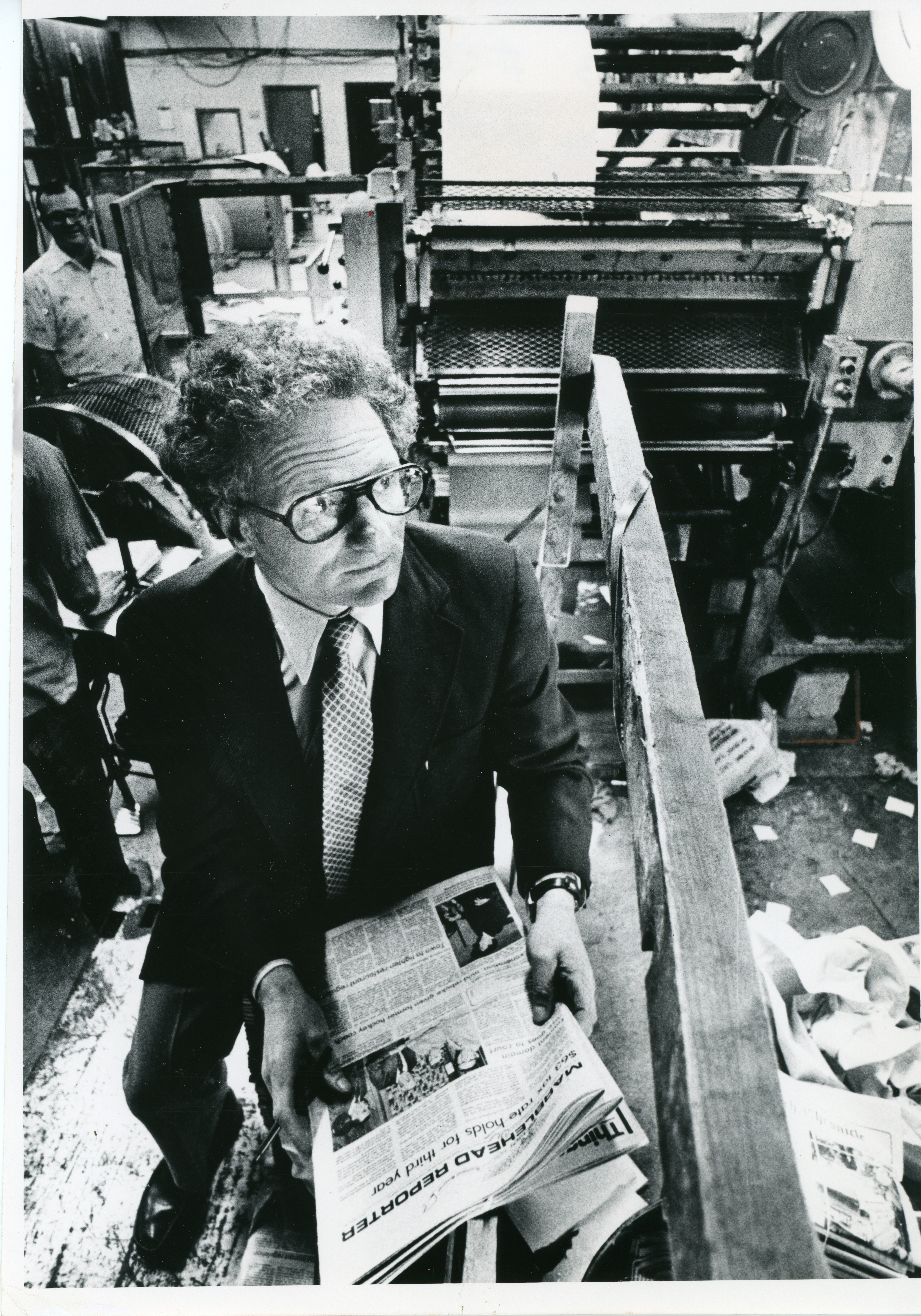 Mr. Wasserman published nine weekly newspapers on the North Shore, with a printing press in Ipswich.