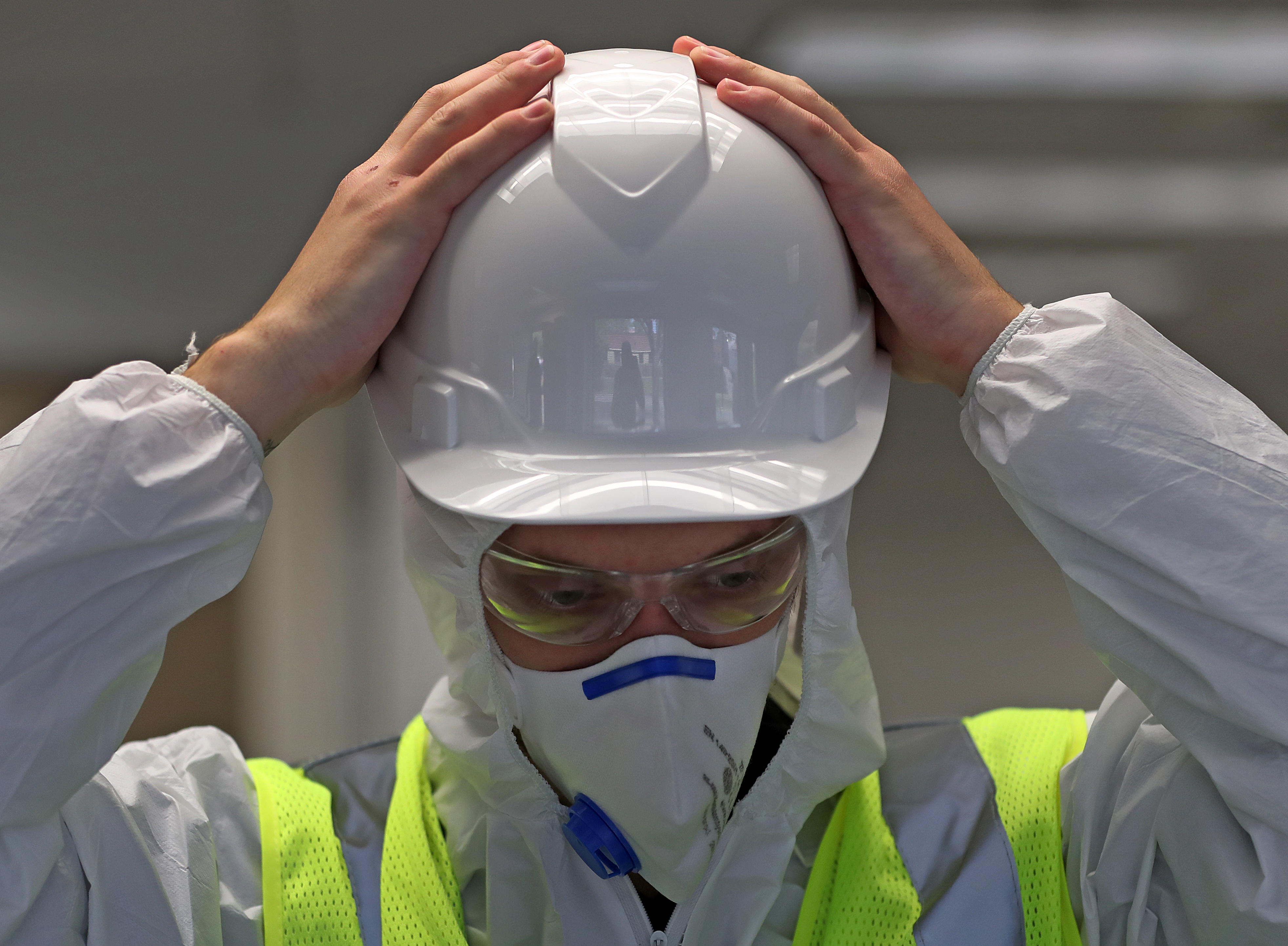 Steve Birch of BIOCLEAR prepared to enter an office building in Boston last week.