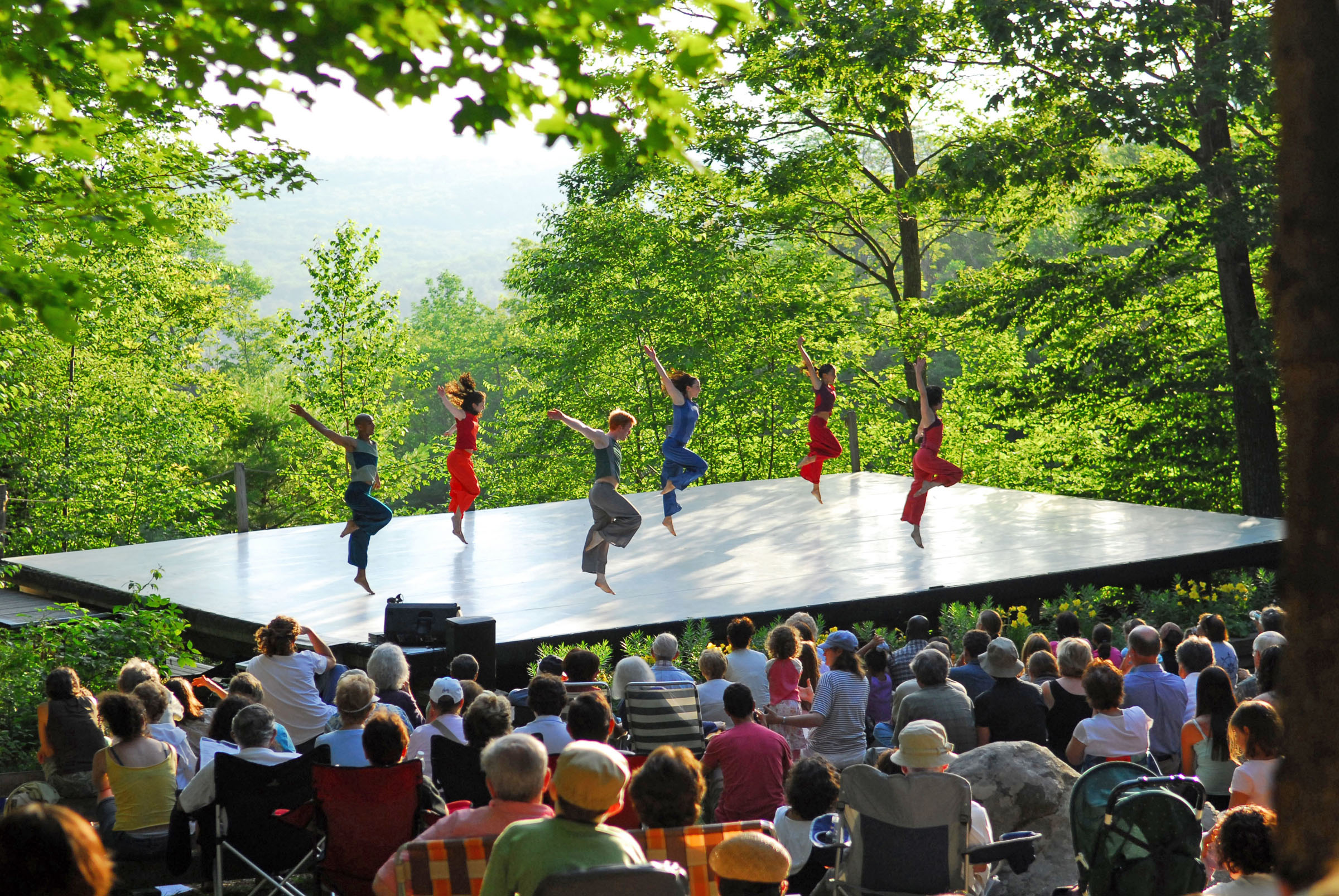 At Jacob's Pillow, the Erica Essner Performance Co-Op dances on the Inside/Out stage in 2006.