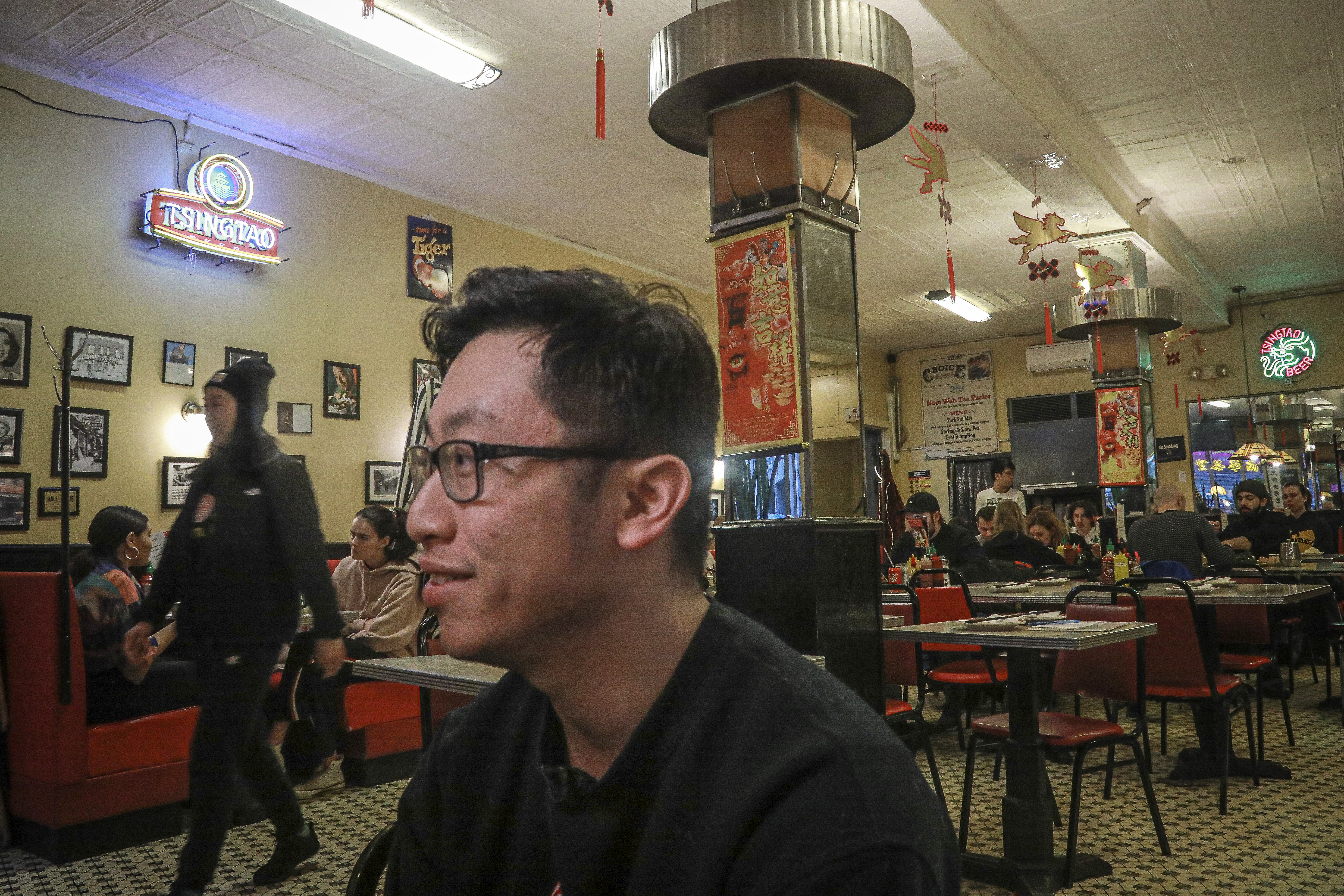 Vincent Tang, manager of Nom Wah Tea Parlor, the oldest restaurant in Chinatown in Manhattan.